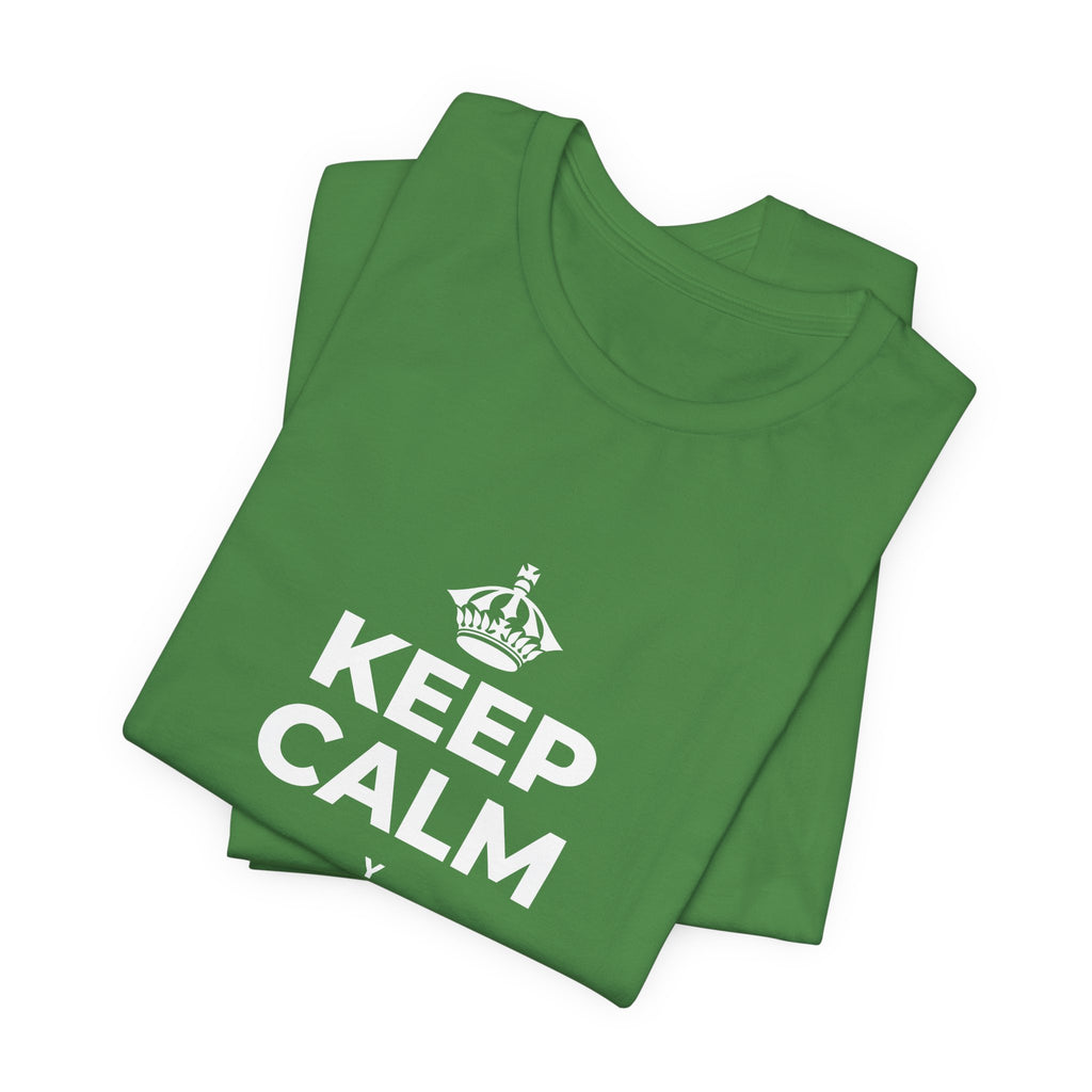 KEEP CALM Y DEJA QUE BASTE T-Shirt (Baby Blue–Silver)