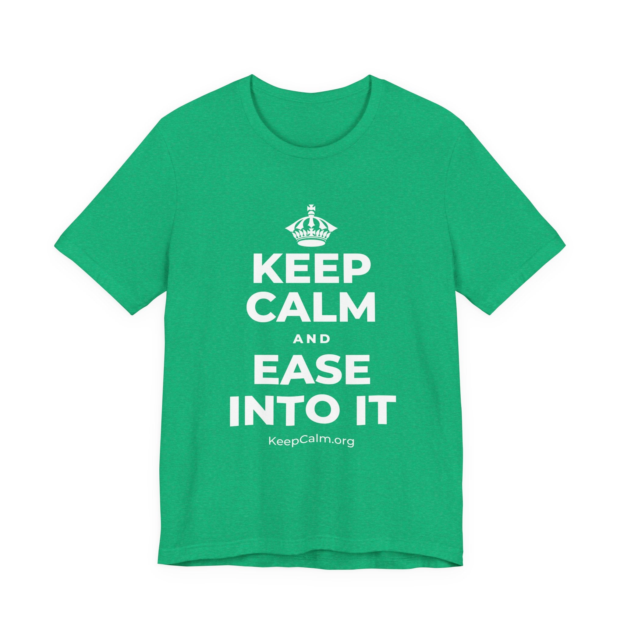 KEEP CALM AND EASE INTO IT T-Shirt (Baby Blue–Silver)