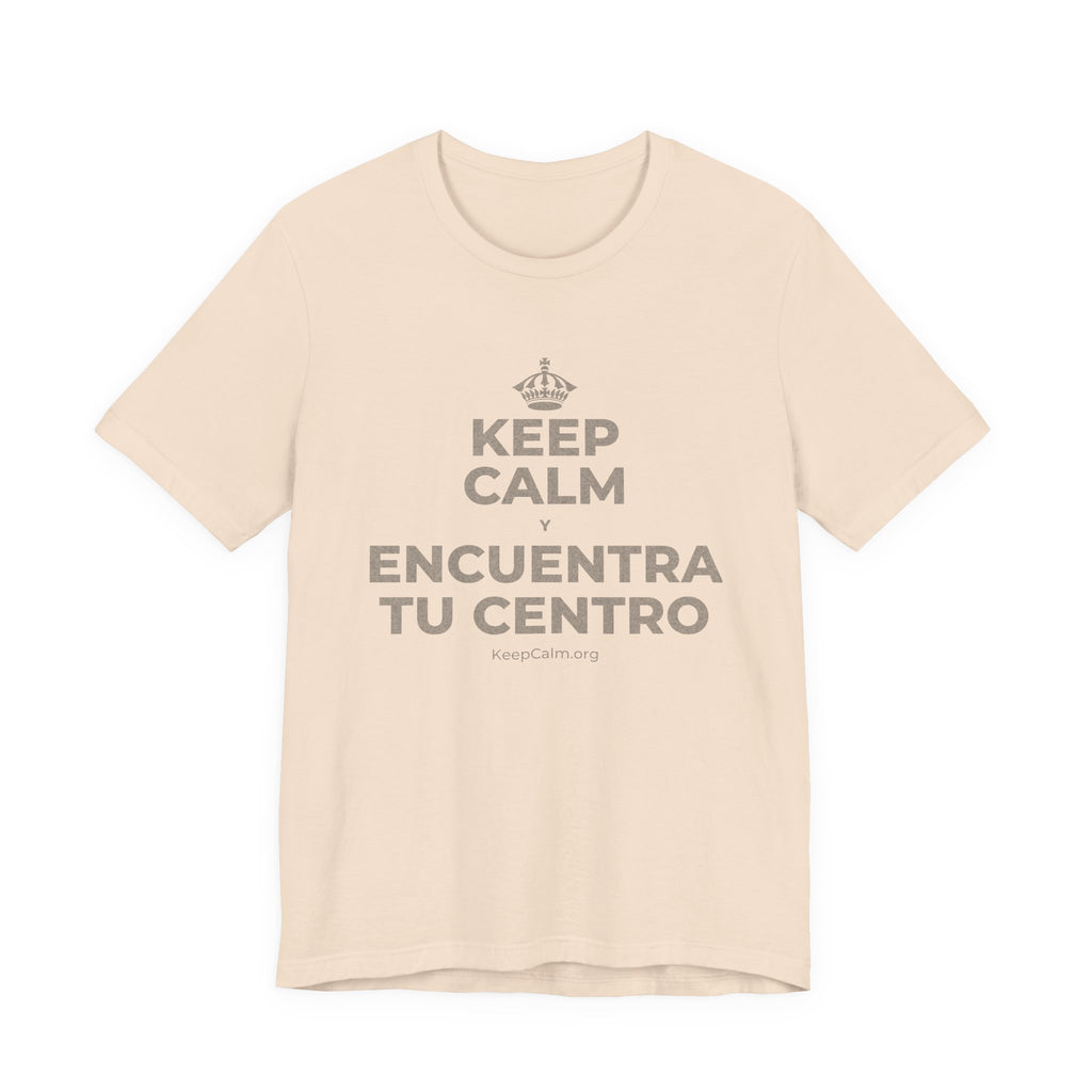KEEP CALM Y ENCUENTRA TU CENTRO T-Shirt (Soft Cream–Heather Mauve)