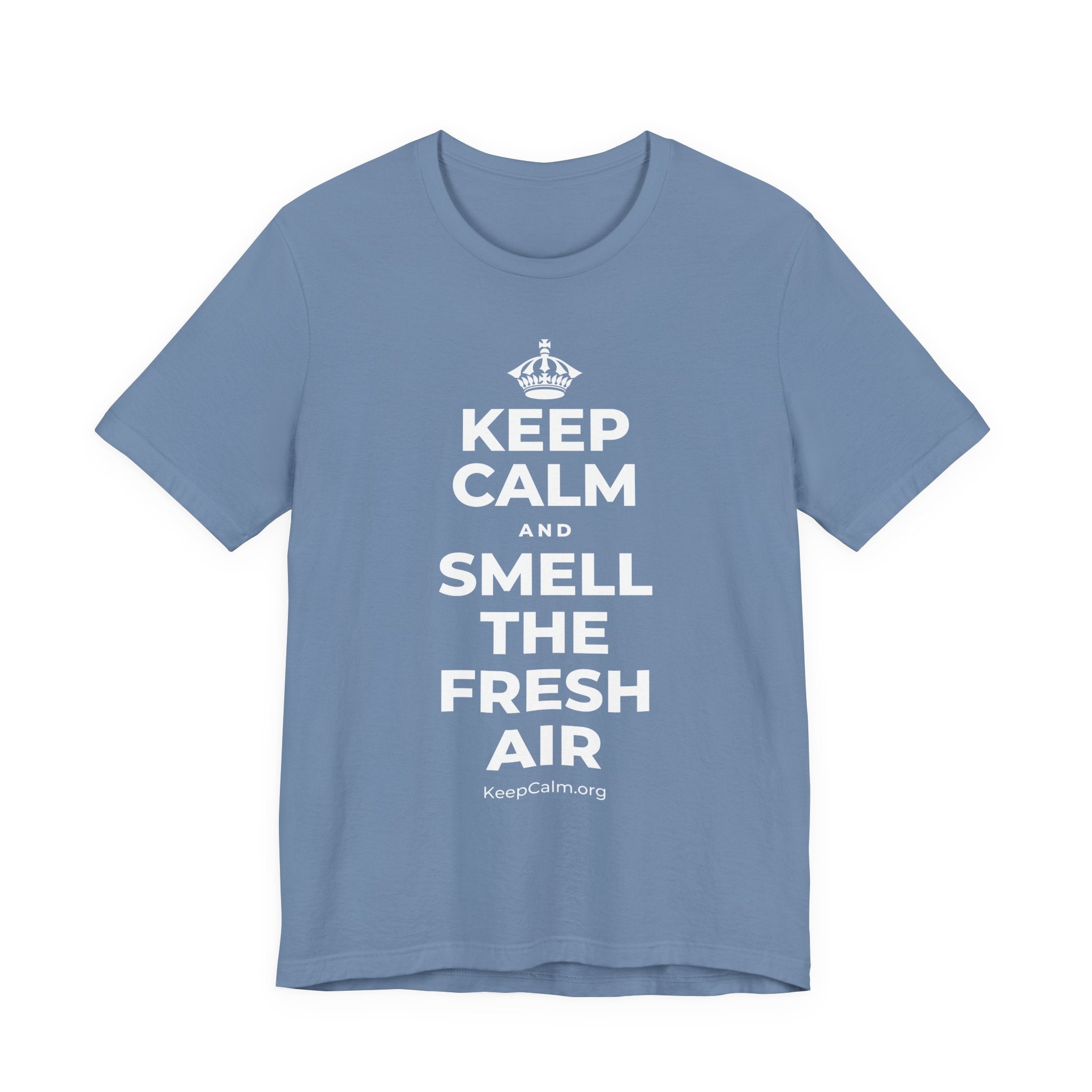 KEEP CALM AND SMELL THE FRESH AIR T-Shirt (Soft Cream–Heather Mauve)