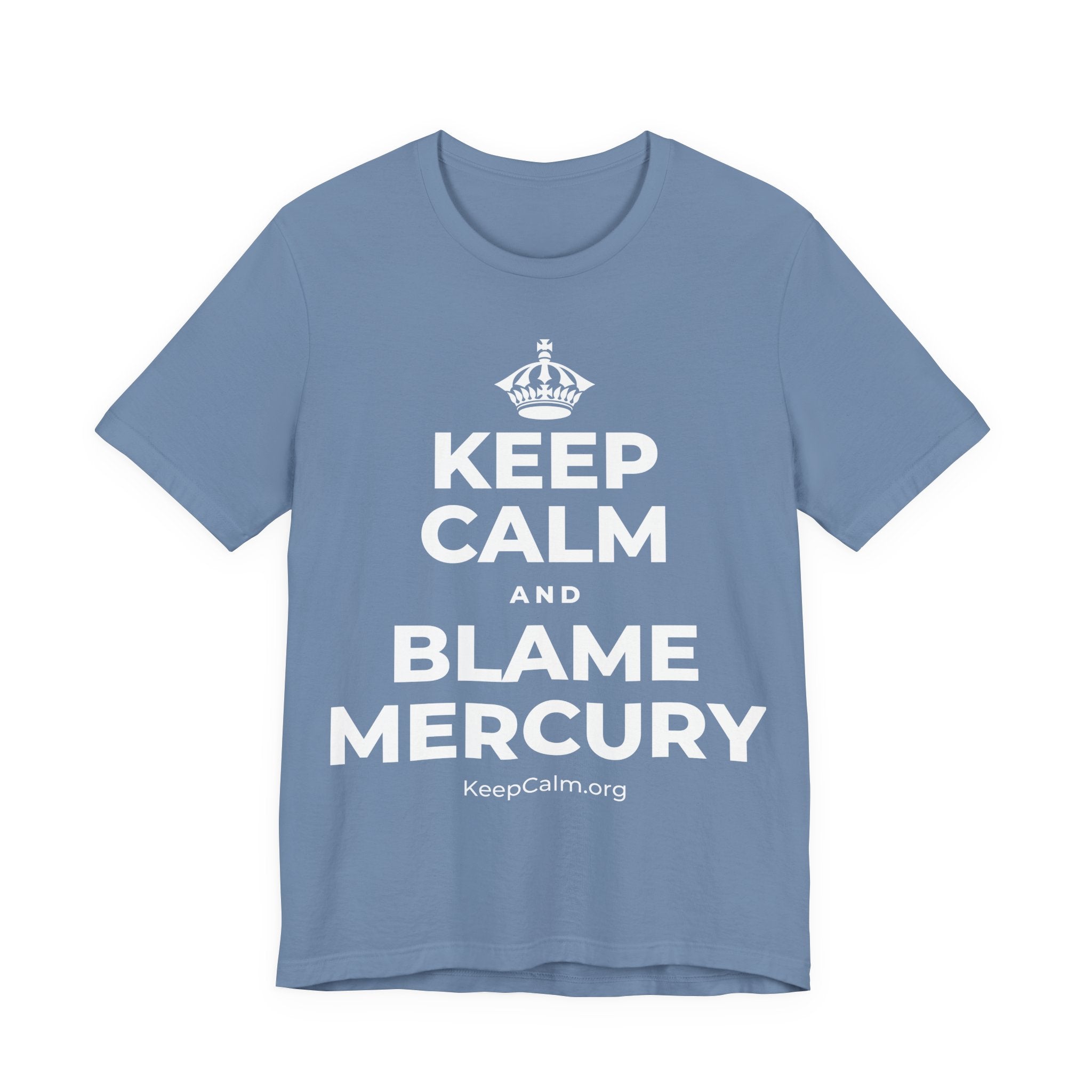 KEEP CALM AND BLAME MERCURY T-Shirt (Soft Cream–Heather Mauve)