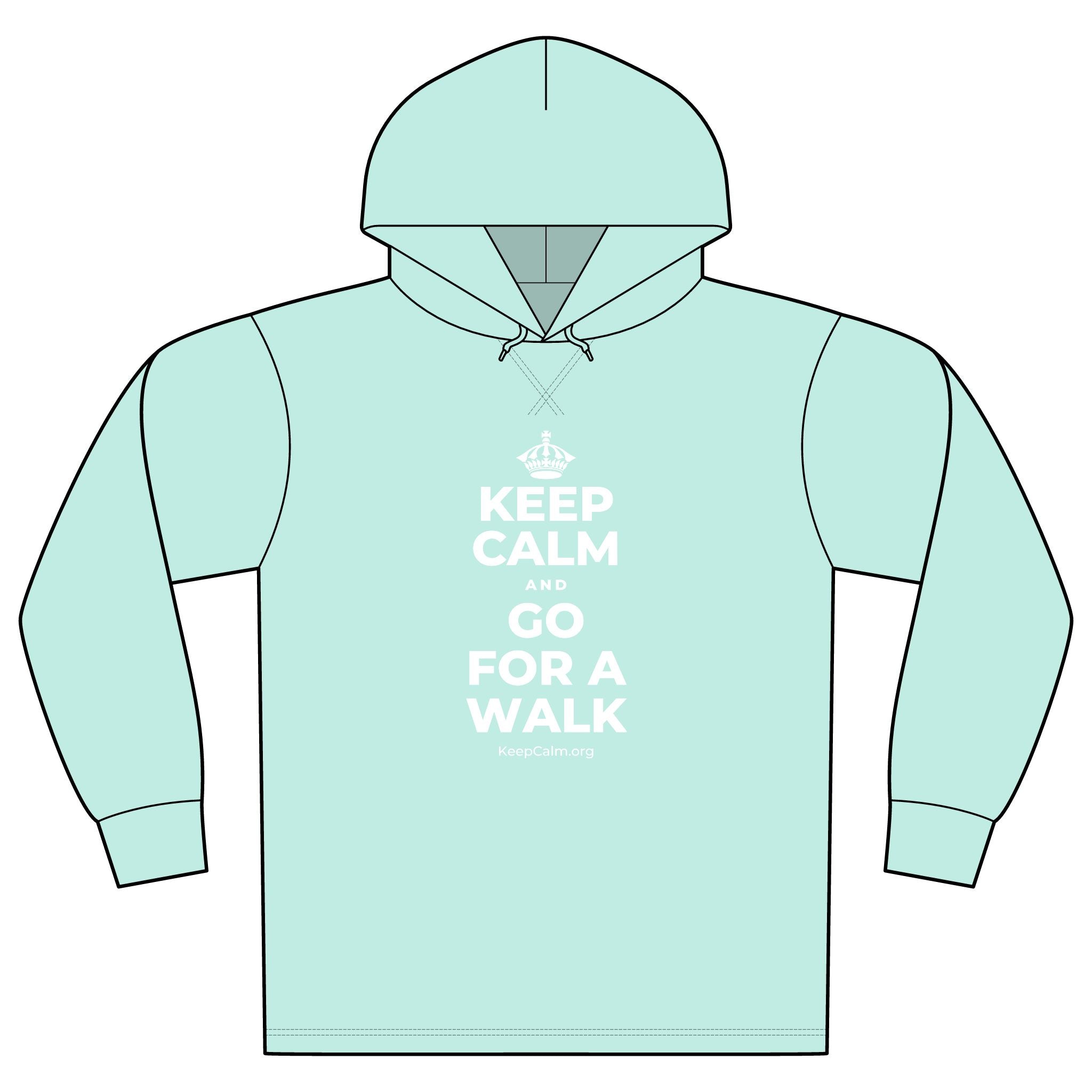 KEEP CALM AND GO FOR A WALK Organic Hoodie Tee