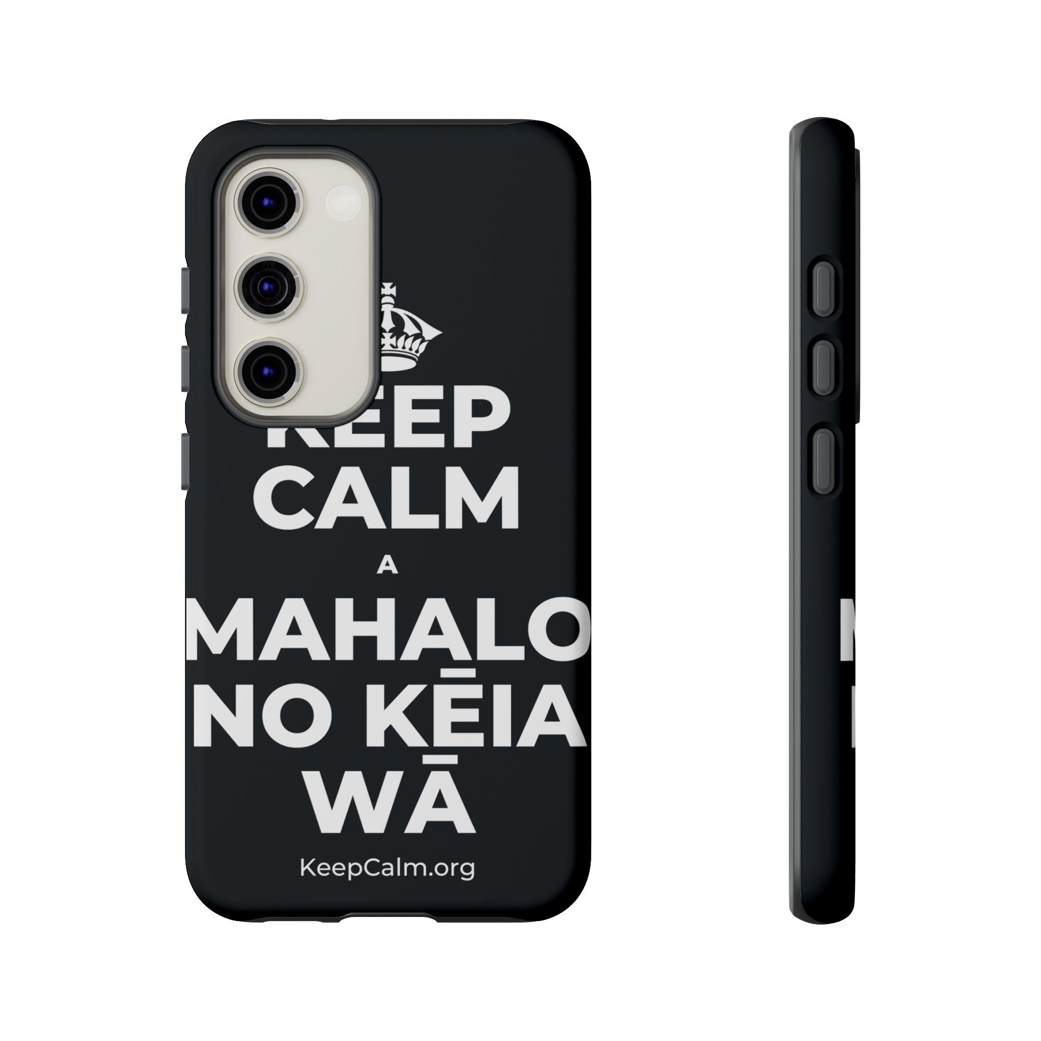 KEEP CALM A MAHALO NO KĒIA WĀ Phone Case (Dark)