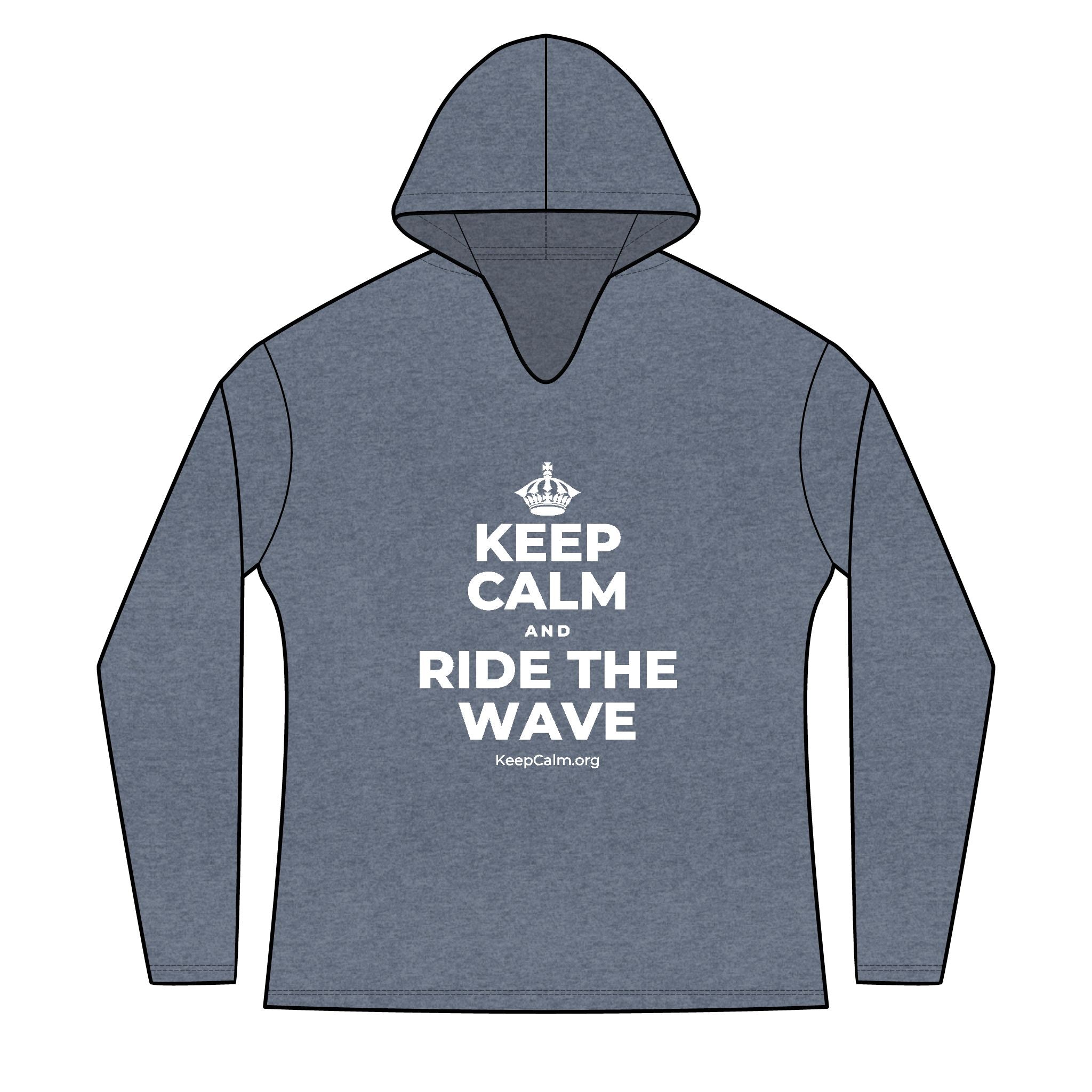 KEEP CALM AND RIDE THE WAVE Women's Long Sleeve Hoodie