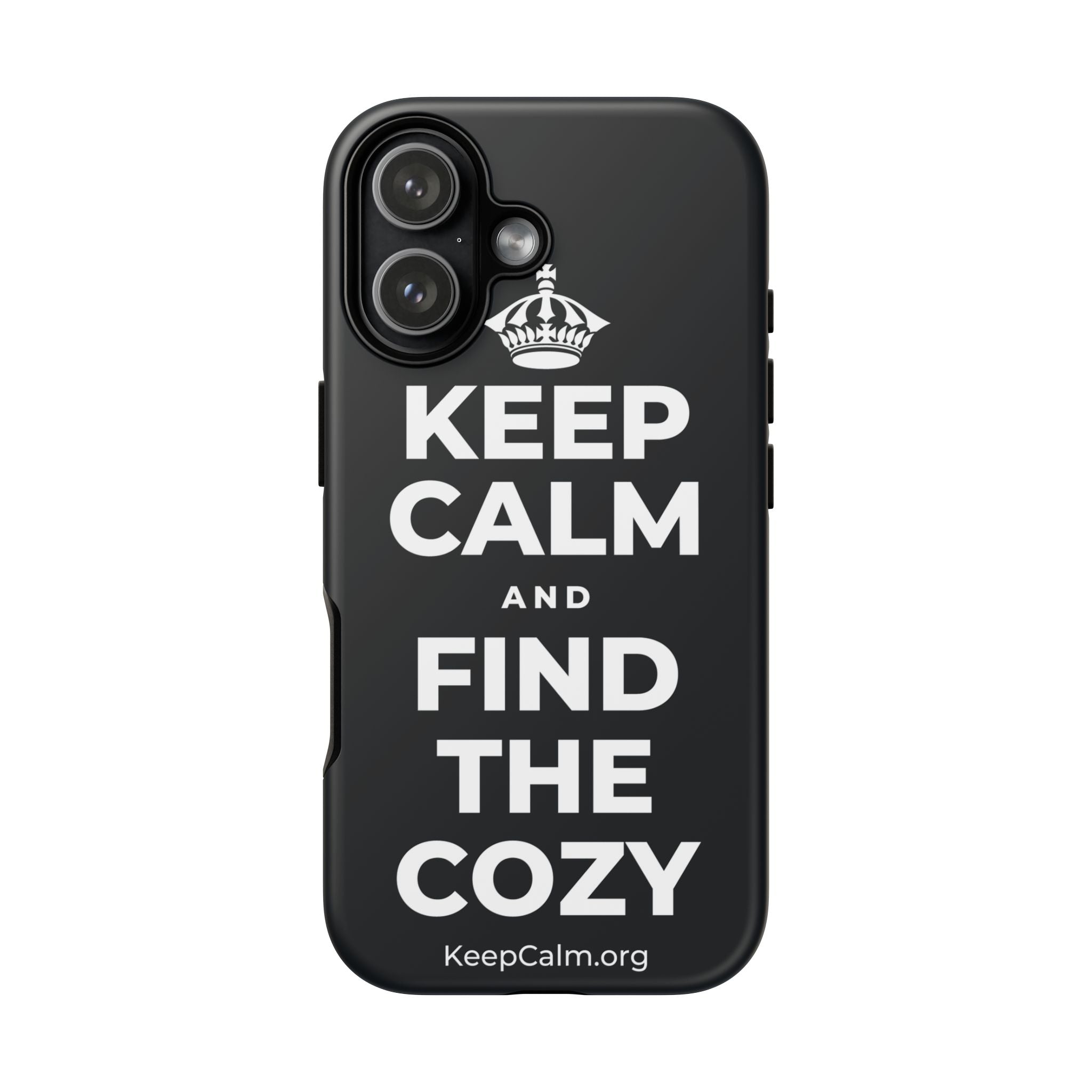KEEP CALM AND FIND THE COZY Phone Case (Dark)