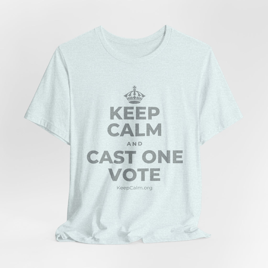 KEEP CALM AND CAST ONE VOTE T-Shirt (Soft Cream–Heather Mauve)