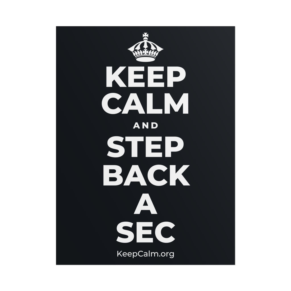 KEEP CALM AND STEP BACK A SEC Poster (Dark)