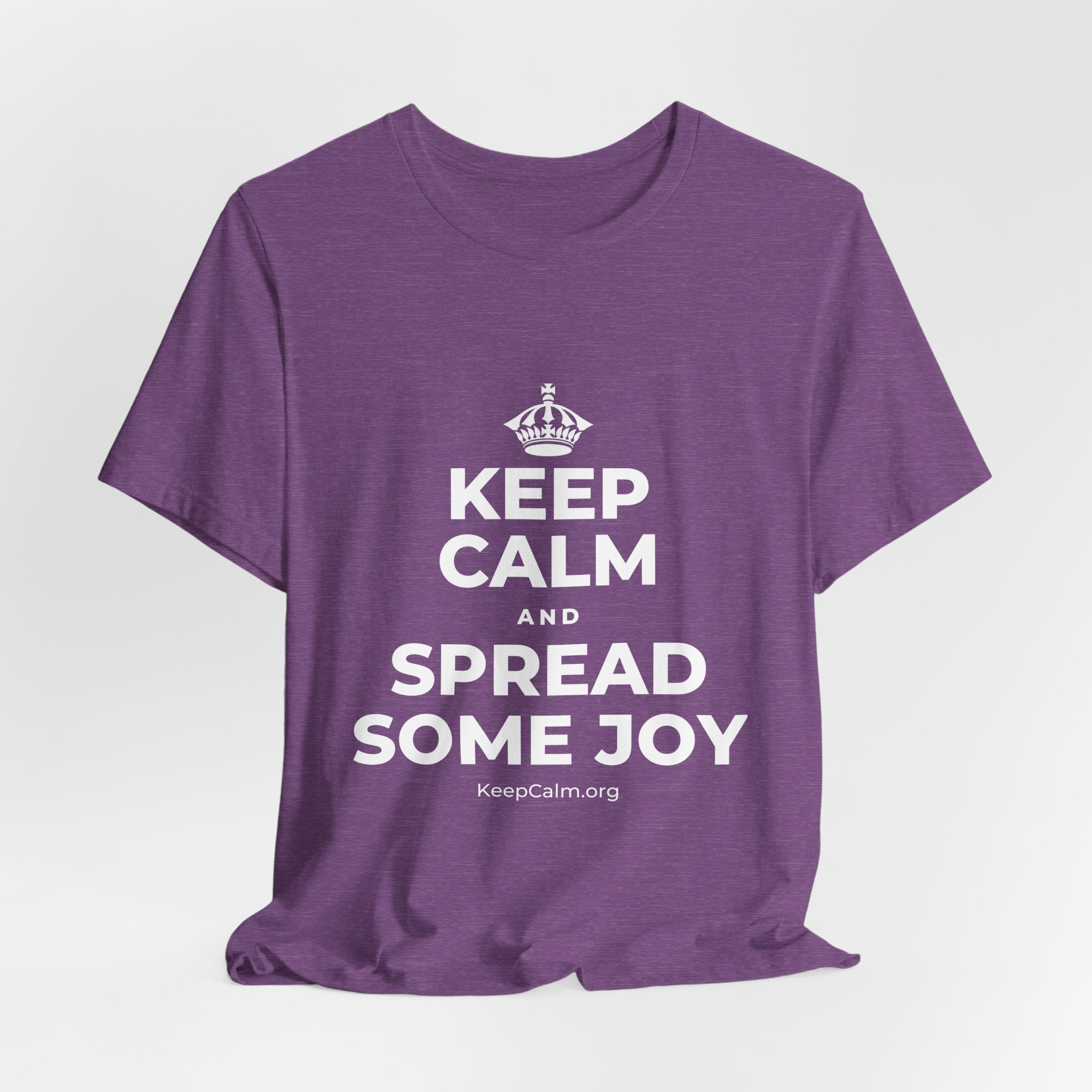 KEEP CALM AND SPREAD SOME JOY T-Shirt (Baby Blue–Silver)
