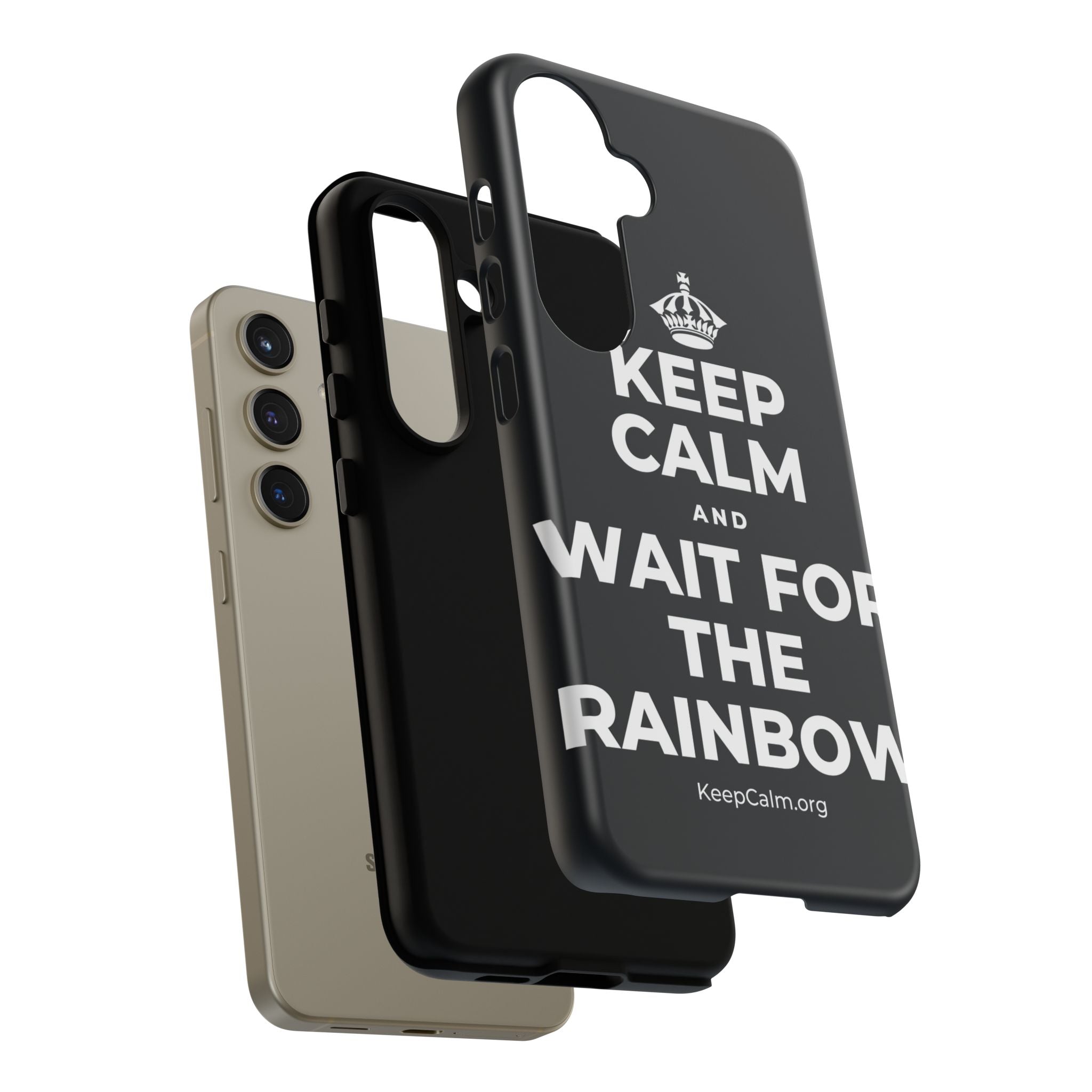 KEEP CALM AND WAIT FOR THE RAINBOW Phone Case (Dark)