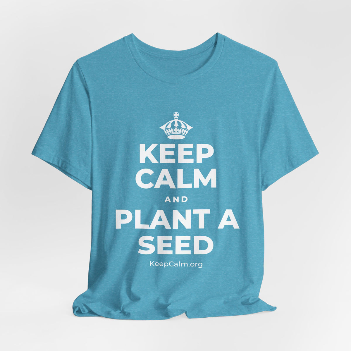 KEEP CALM AND PLANT A SEED T-Shirt (Soft Cream–Heather Mauve)