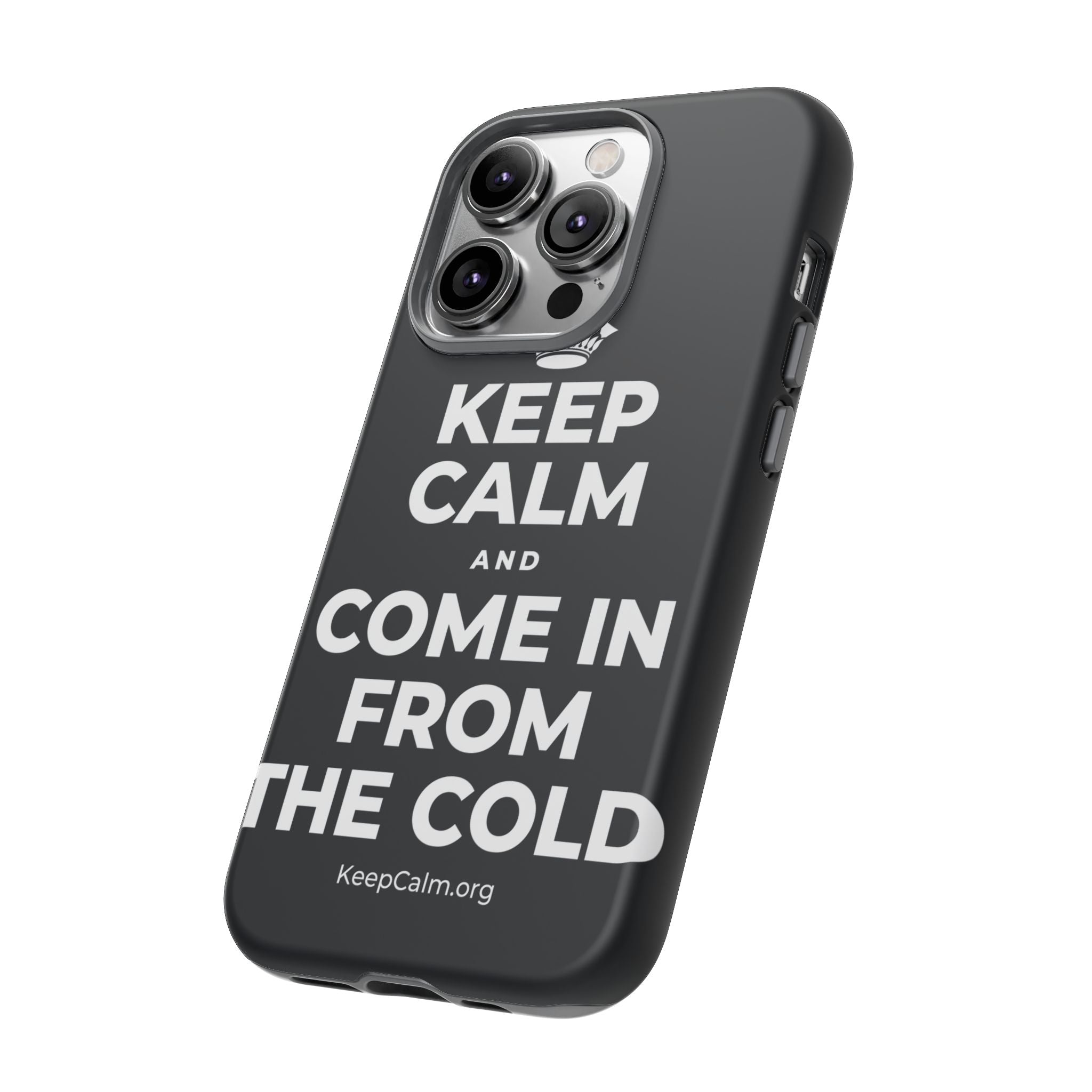 KEEP CALM AND COME IN FROM THE COLD Phone Case (Dark)