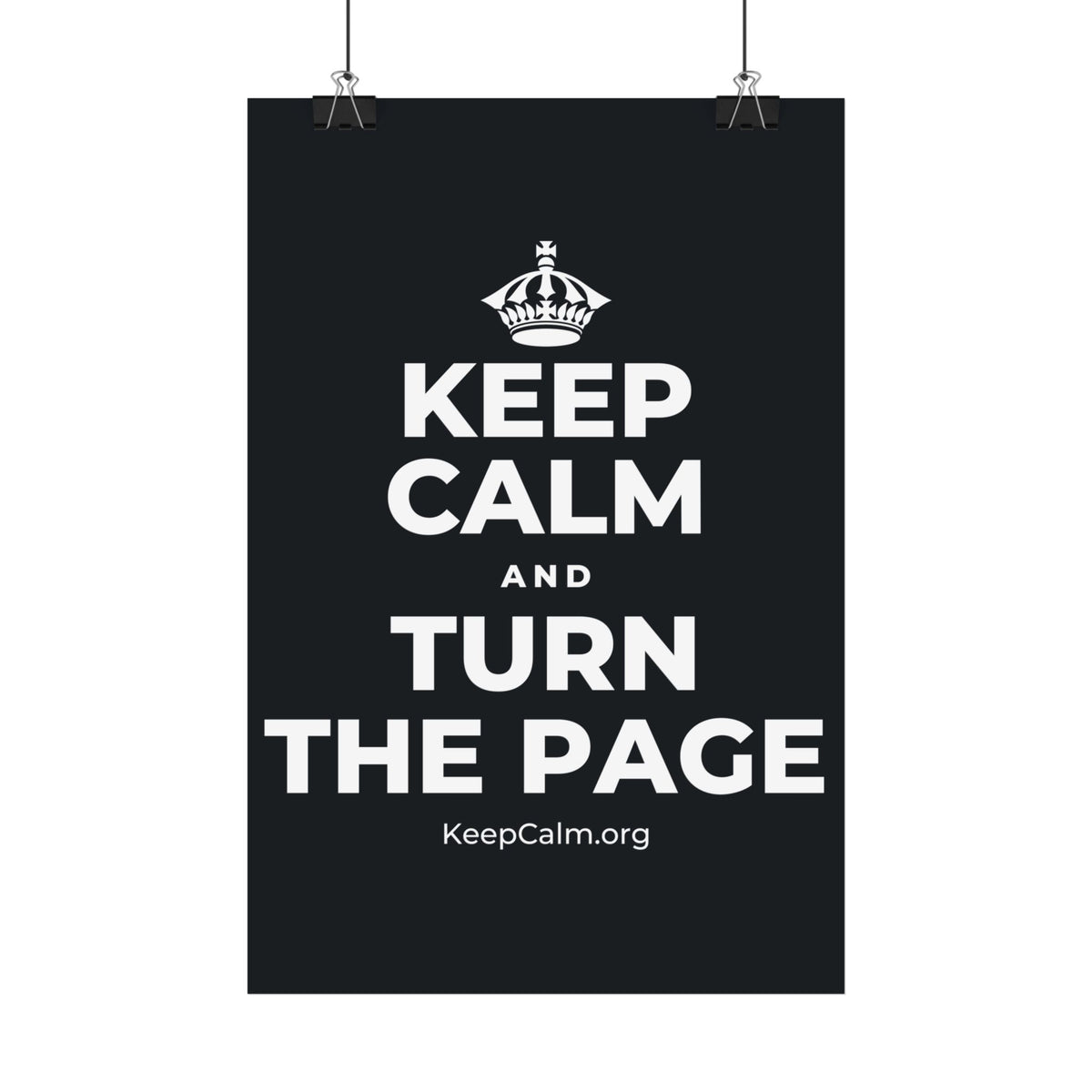 KEEP CALM AND TURN THE PAGE Satin Poster (Dark)