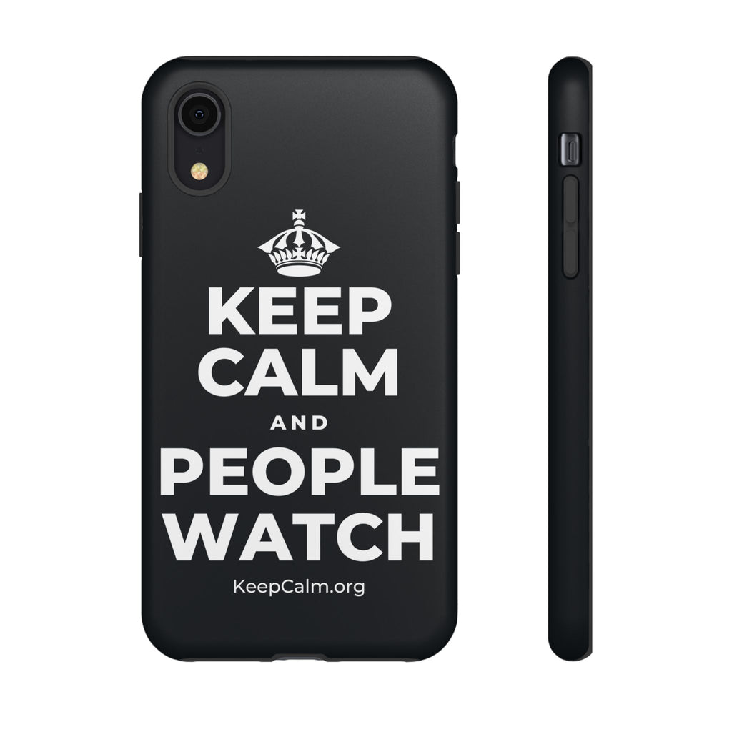 KEEP CALM AND PEOPLE WATCH Phone Case (Dark)