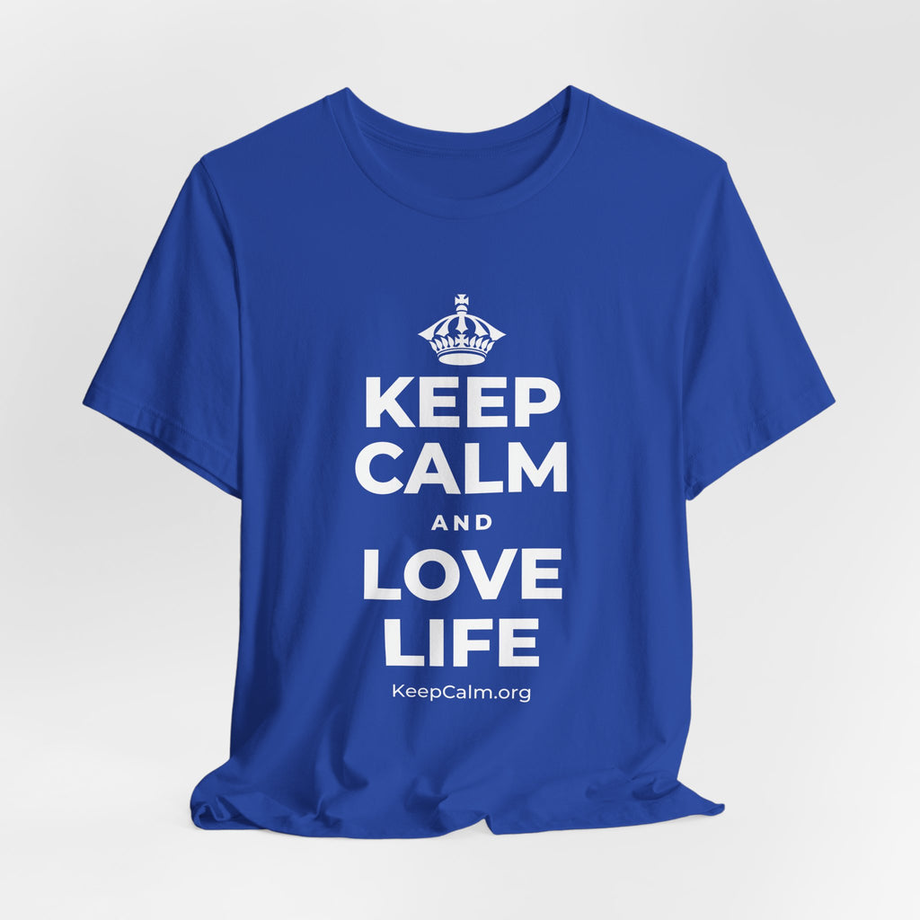 KEEP CALM AND LOVE LIFE T-Shirt (Soft Cream–Heather Mauve)