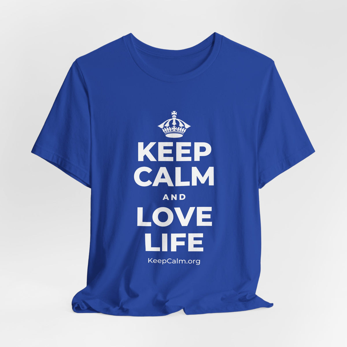 KEEP CALM AND LOVE LIFE T-Shirt (Soft Cream–Heather Mauve)