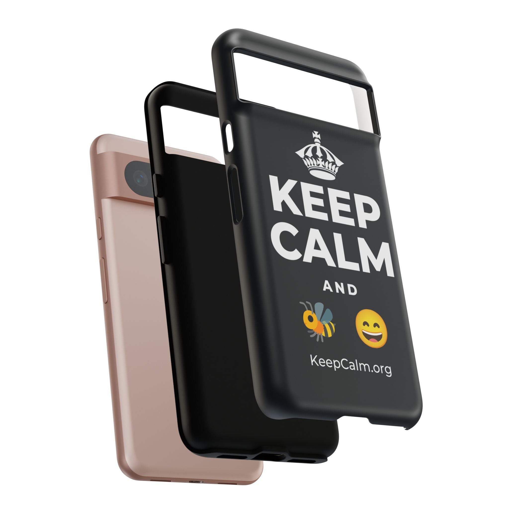 KEEP CALM AND 🐝 😄 Phone Case (Dark)
