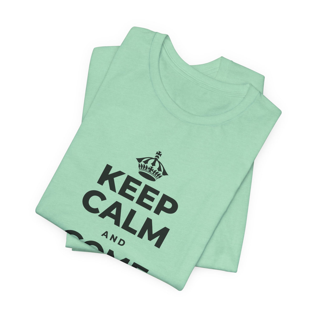 KEEP CALM AND COME BACK TO BREATH T-Shirt (Baby Blue–Silver)