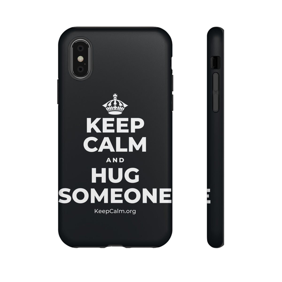 KEEP CALM AND HUG SOMEONE Phone Case (Dark)