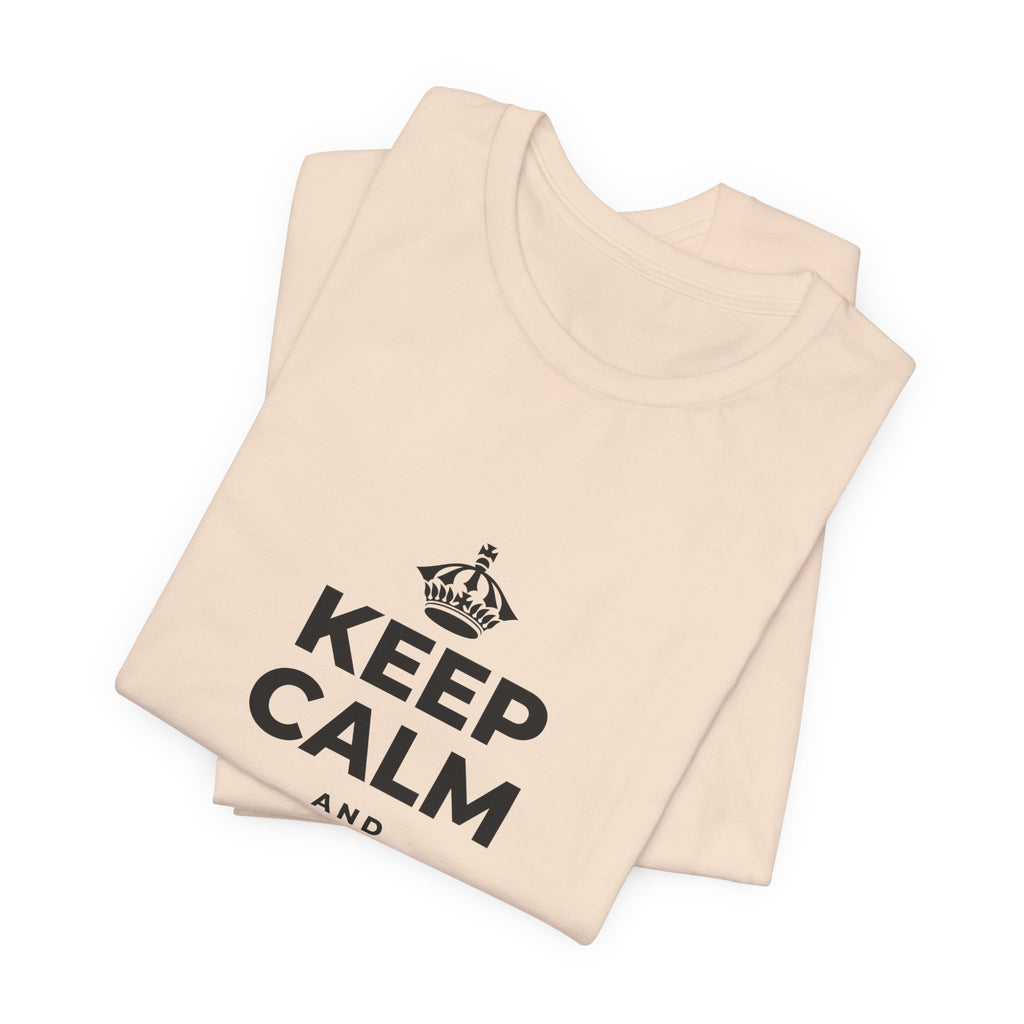 KEEP CALM AND MOVE FORWARD T-Shirt (Soft Cream–Heather Mauve)
