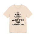 KEEP CALM AND WAIT FOR THE RAINBOW T-Shirt (Soft Cream–Heather Mauve)