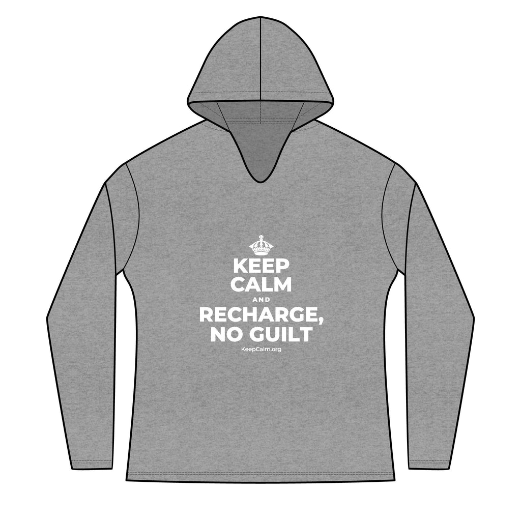 KEEP CALM AND RECHARGE, NO GUILT Women's Long Sleeve Hoodie