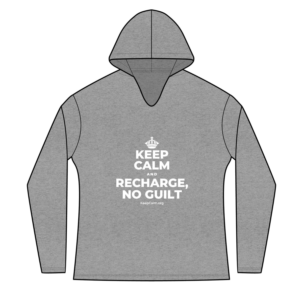 KEEP CALM AND RECHARGE, NO GUILT Women's Long Sleeve Hoodie