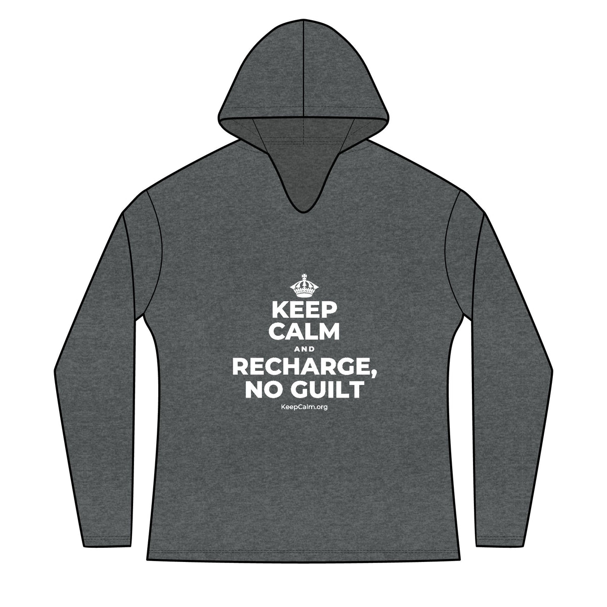 KEEP CALM AND RECHARGE, NO GUILT Women's Long Sleeve Hoodie