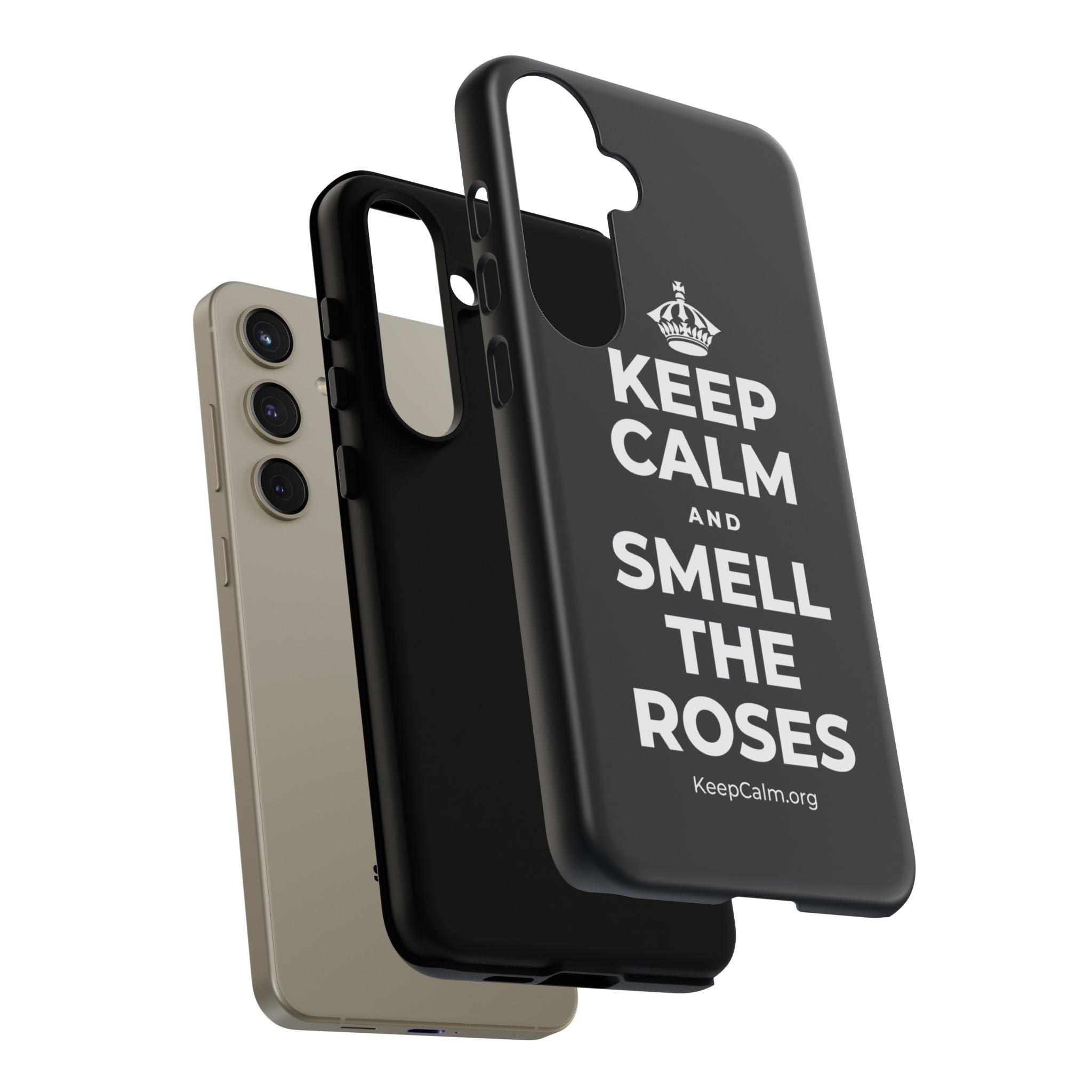 KEEP CALM AND SMELL THE ROSES Phone Case (Dark)