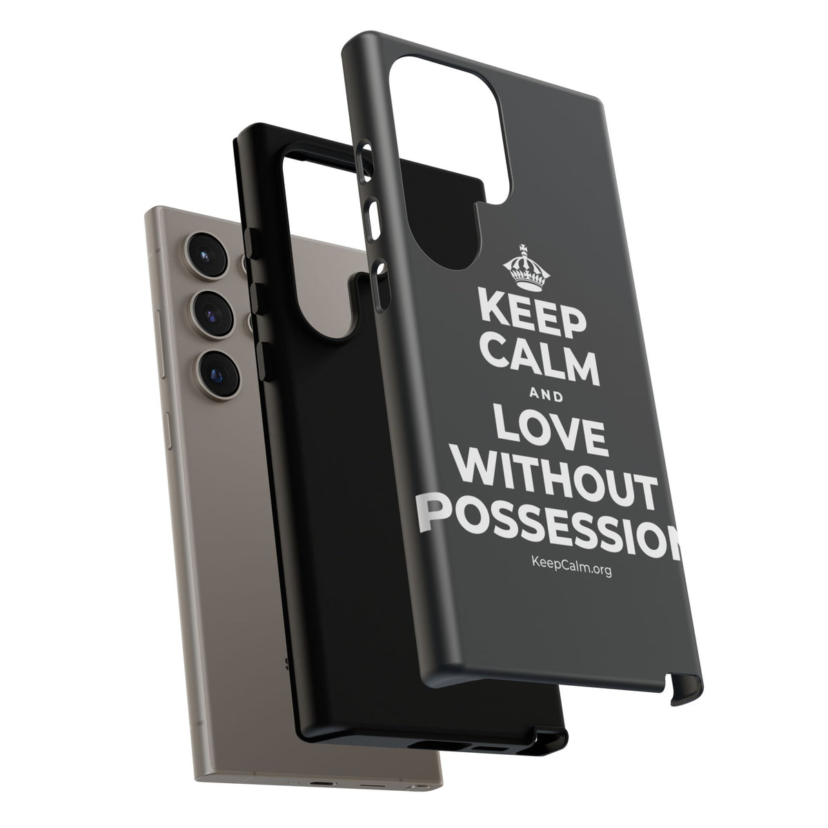 KEEP CALM AND LOVE WITHOUT POSSESSION Phone Case (Dark)