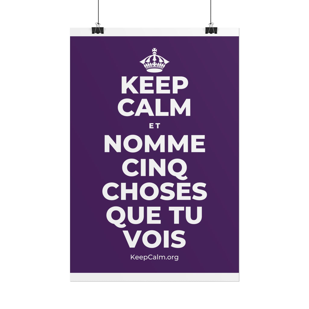 KEEP CALM ET NOMME CINQ CHOSES QUE TU VOIS Poster