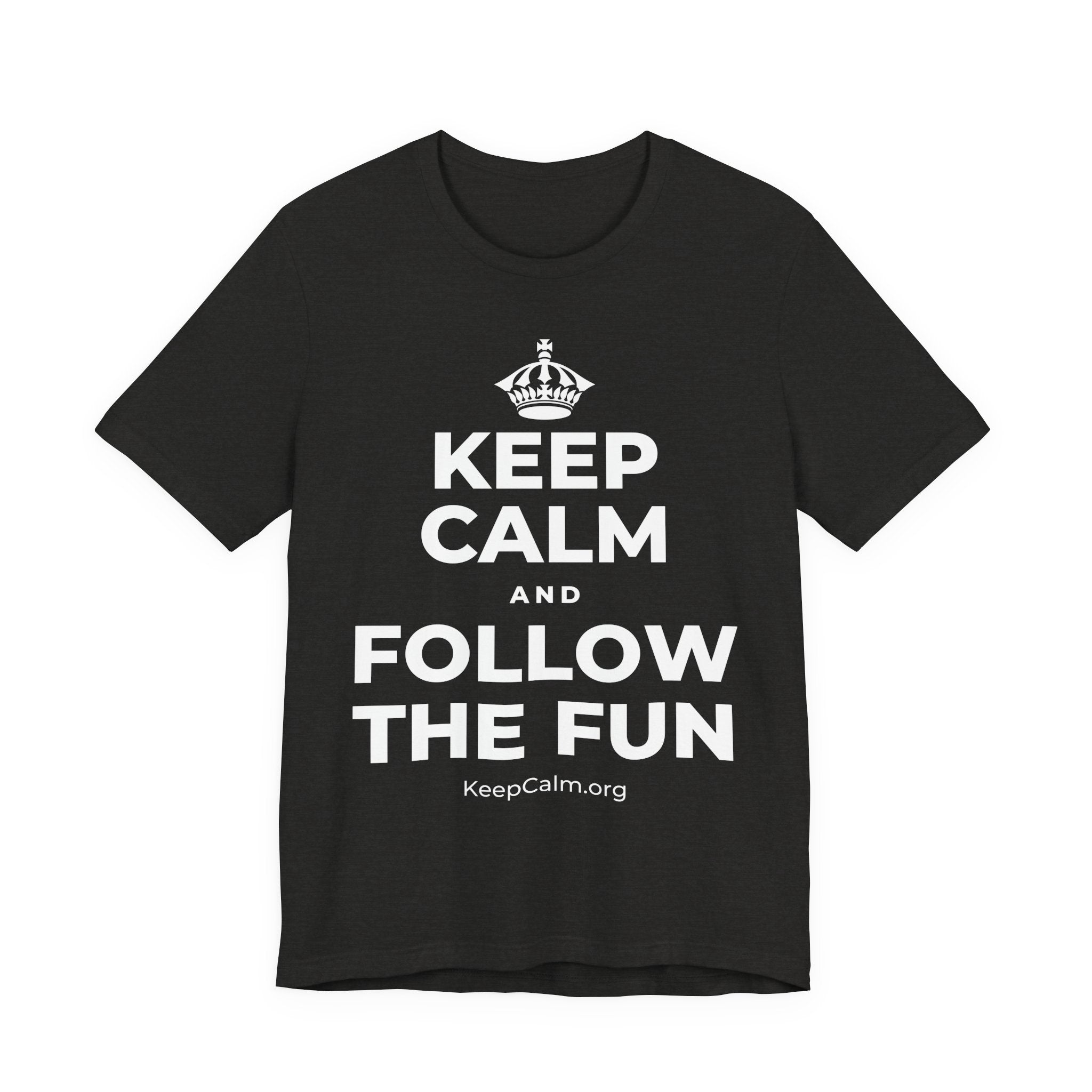 KEEP CALM AND FOLLOW THE FUN T-Shirt (Soft Cream–Heather Mauve)