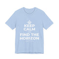 KEEP CALM AND FIND THE HORIZON T-Shirt (Baby Blue–Silver)