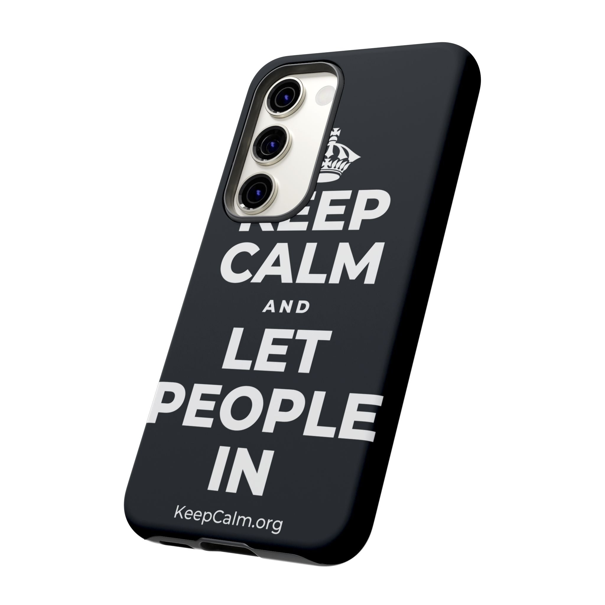 KEEP CALM AND LET PEOPLE IN Phone Case (Dark)