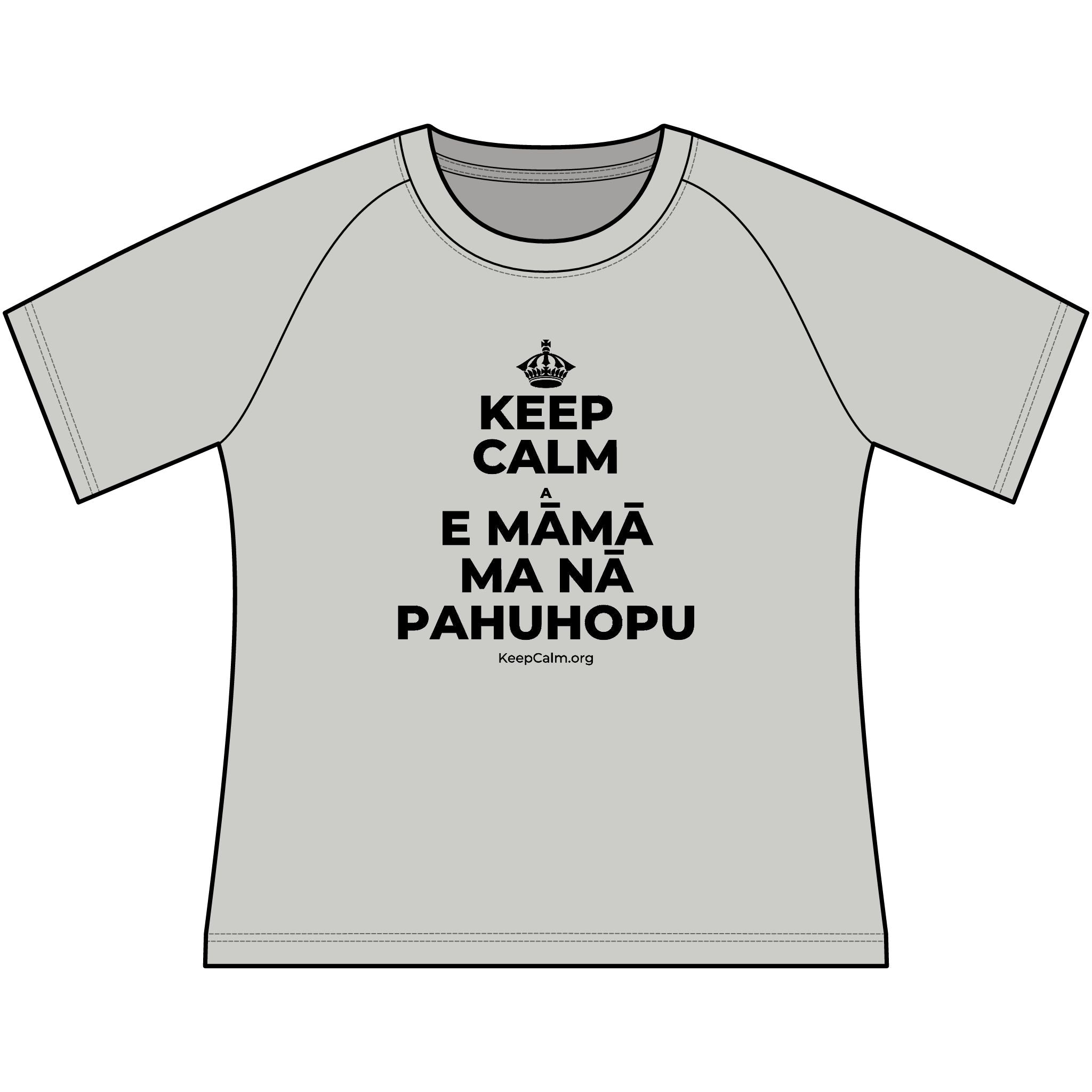 KEEP CALM A E MĀMĀ MA NĀ PAHUHOPU Women's Raglan Tee