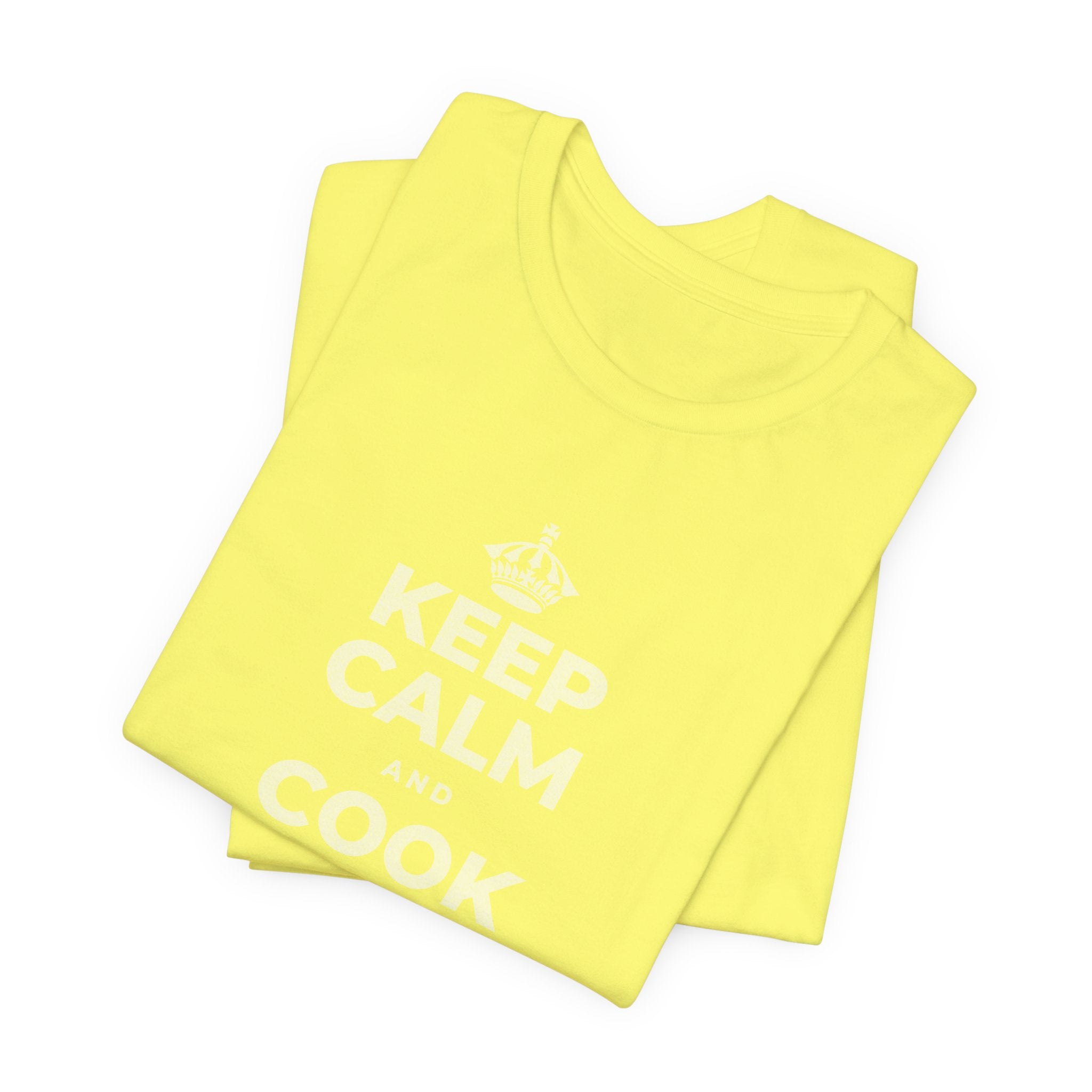 KEEP CALM AND COOK SOMETHING T-Shirt (Soft Cream–Heather Mauve)