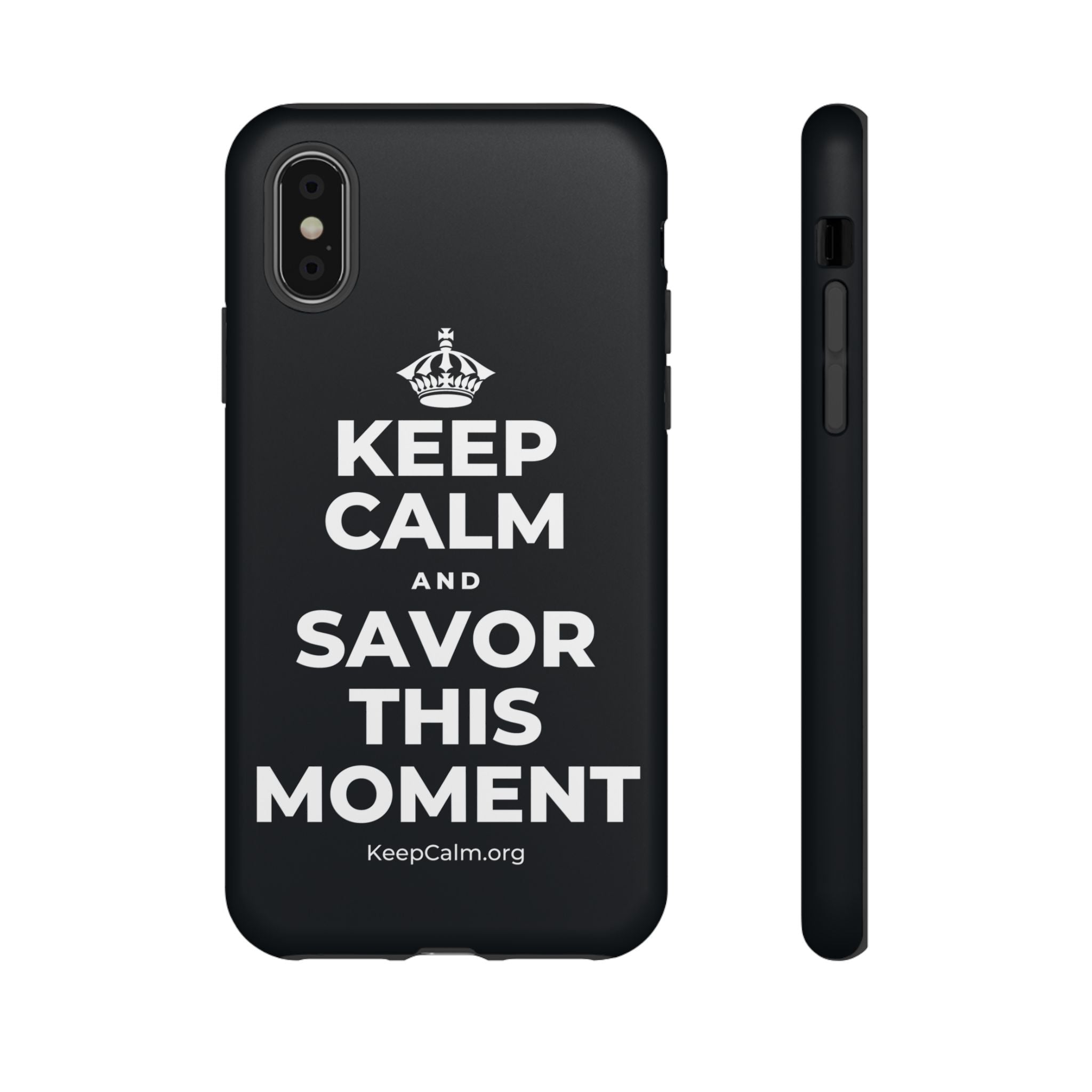 KEEP CALM AND SAVOR THIS MOMENT Phone Case (Dark)