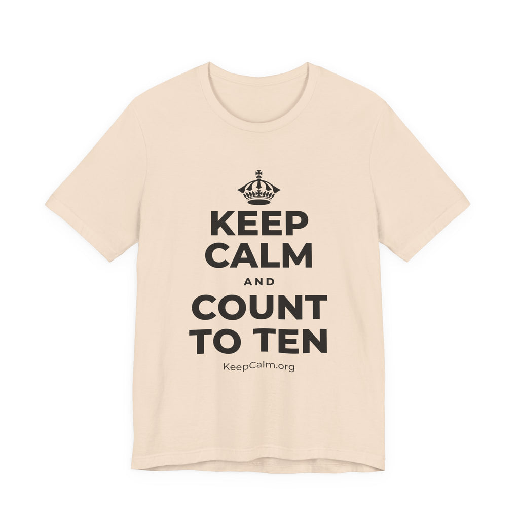 KEEP CALM AND COUNT TO TEN T-Shirt (Soft Cream–Heather Mauve)
