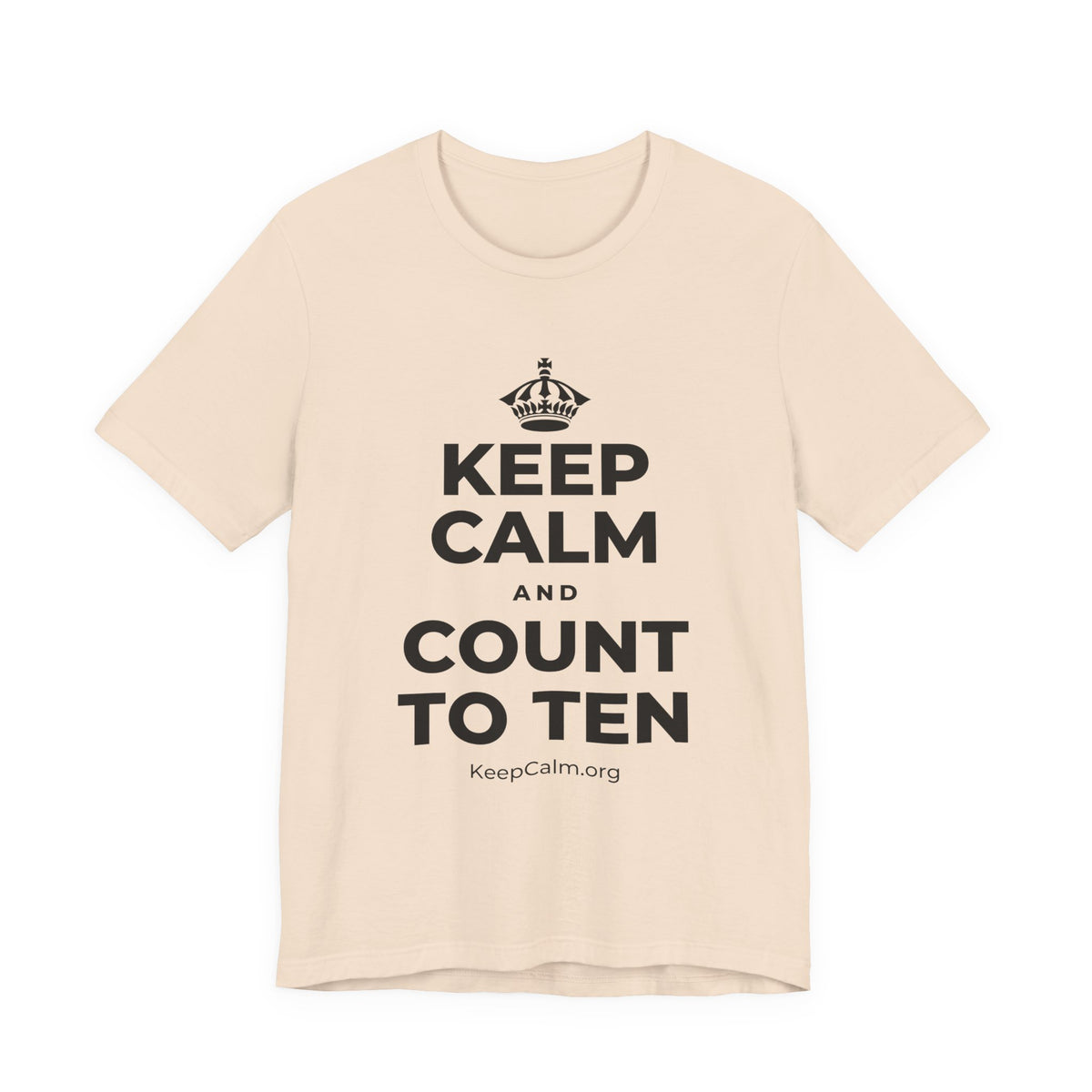KEEP CALM AND COUNT TO TEN T-Shirt (Soft Cream–Heather Mauve)