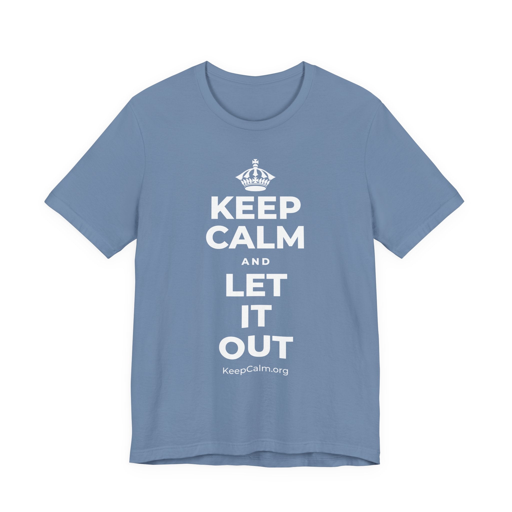 KEEP CALM AND LET IT OUT T-Shirt (Soft Cream–Heather Mauve)
