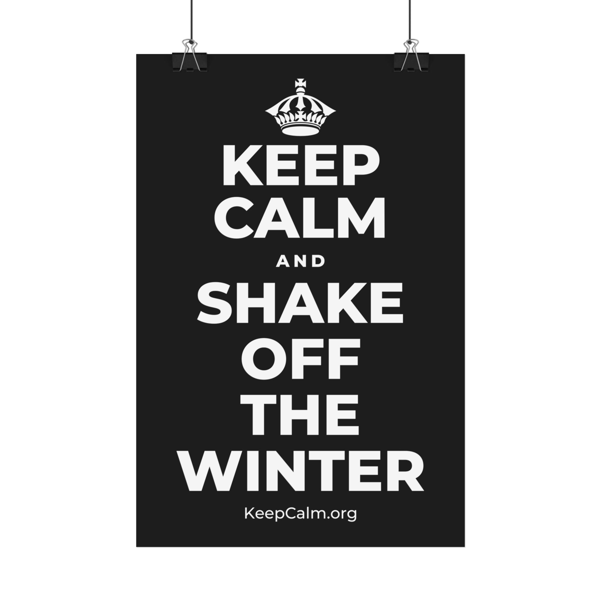 KEEP CALM AND SHAKE OFF THE WINTER Satin Poster