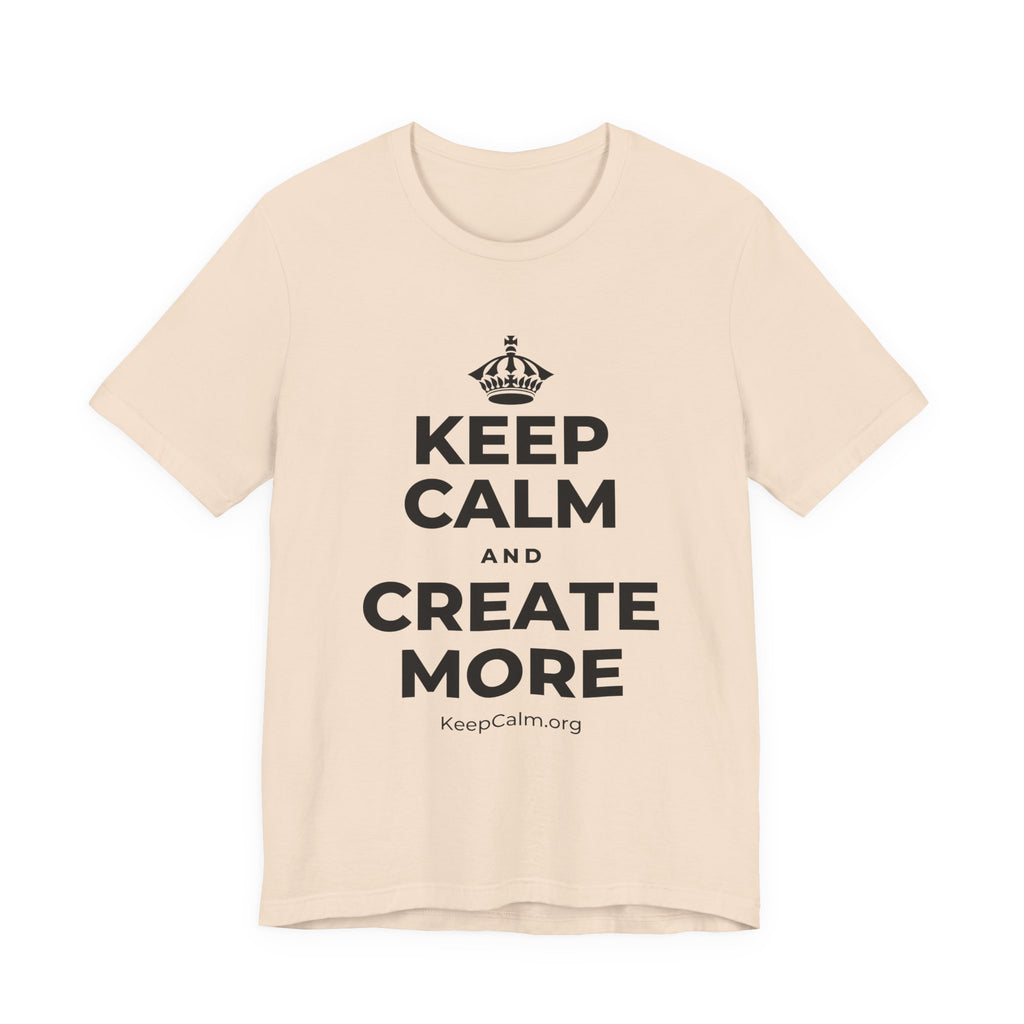 KEEP CALM AND CREATE MORE T-Shirt (Soft Cream–Heather Mauve)