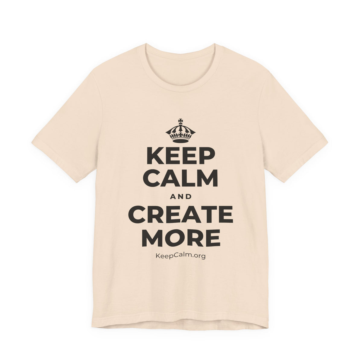 KEEP CALM AND CREATE MORE T-Shirt (Soft Cream–Heather Mauve)
