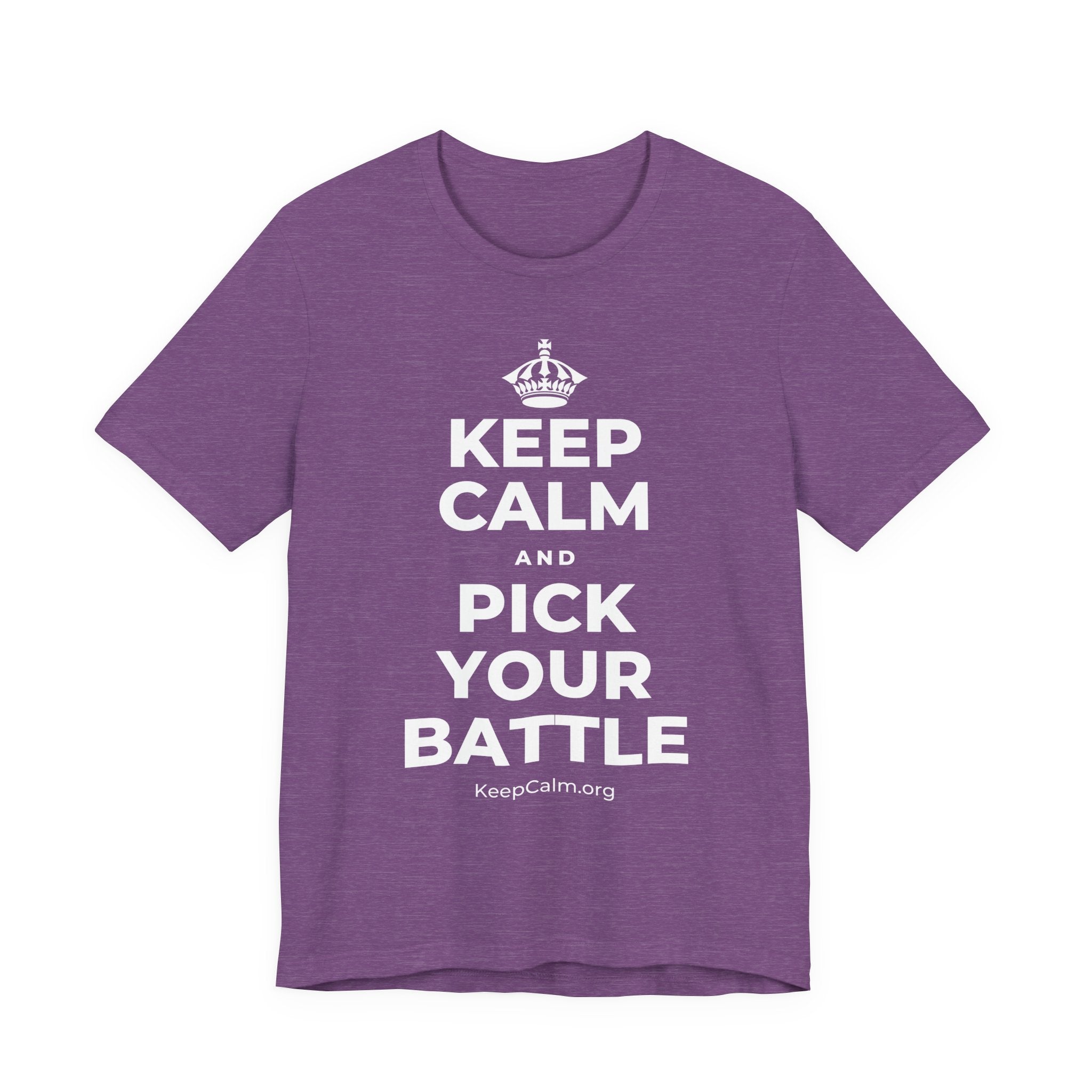 KEEP CALM AND PICK YOUR BATTLE T-Shirt (Baby Blue–Silver)