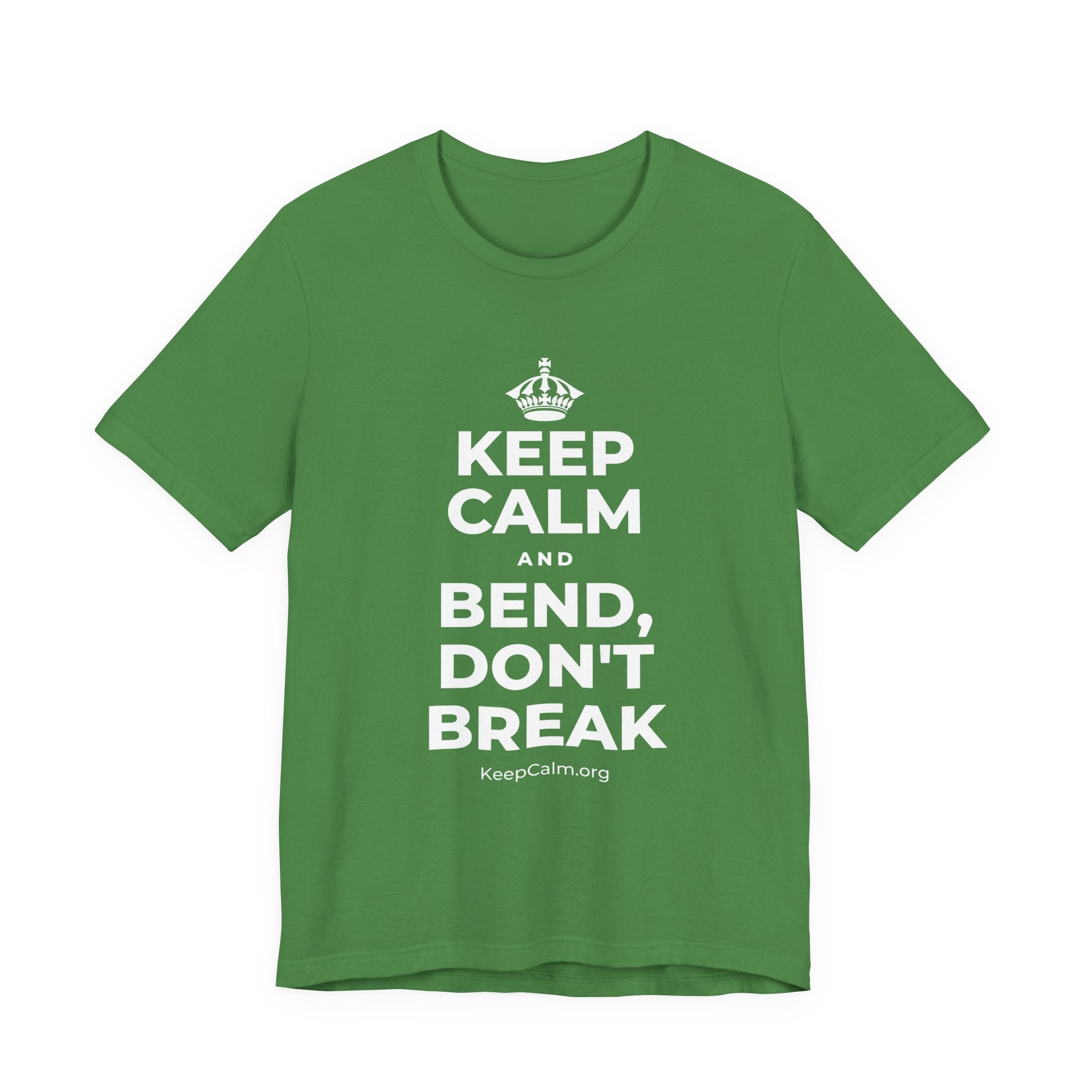 KEEP CALM AND BEND, DON'T BREAK T-Shirt (Baby Blue–Silver)