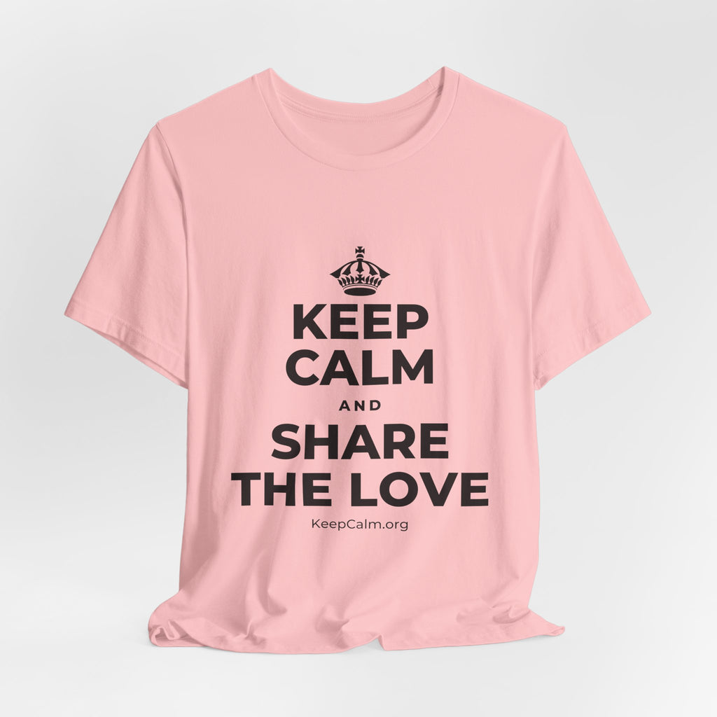 KEEP CALM AND SHARE THE LOVE T-Shirt (White–Asphalt)