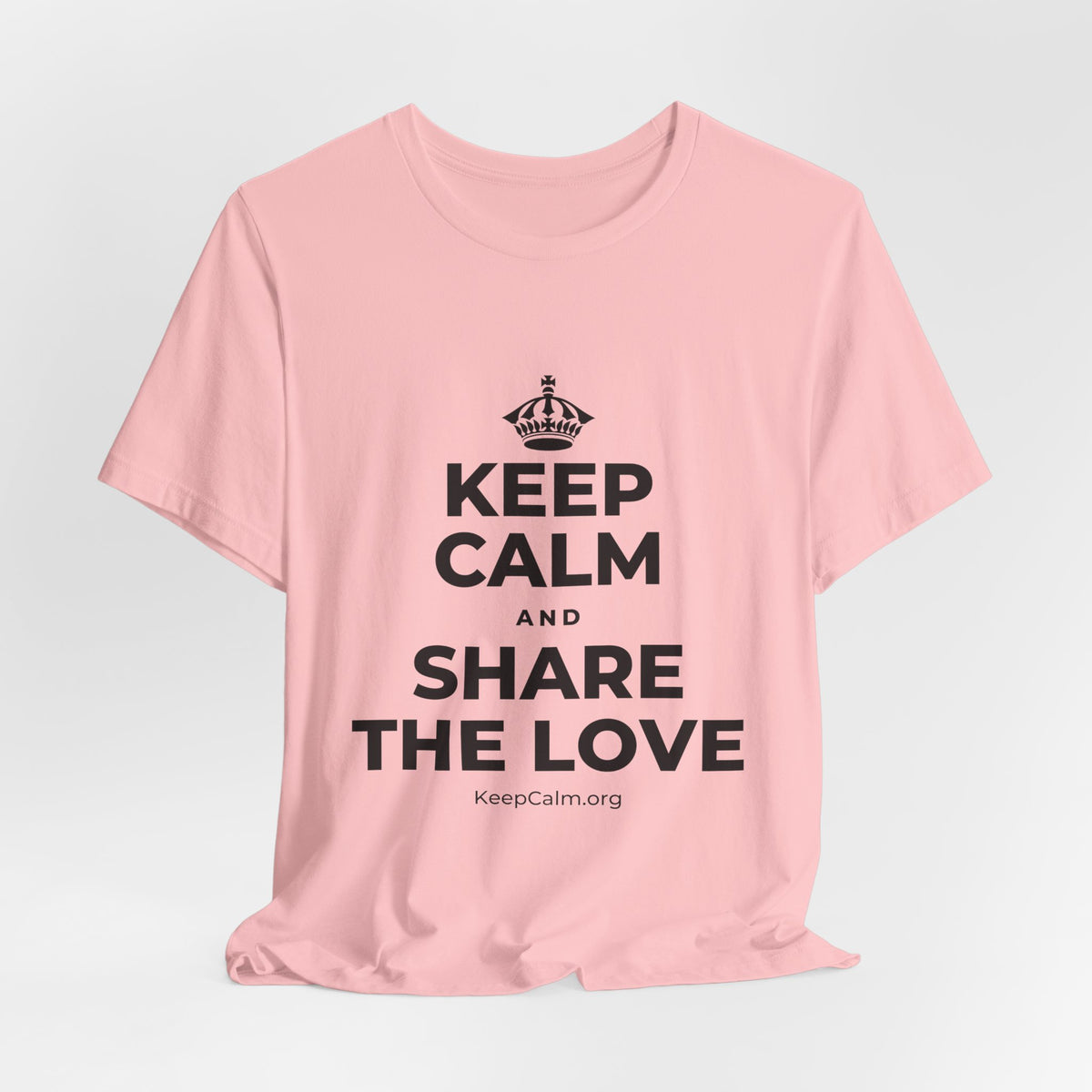 KEEP CALM AND SHARE THE LOVE T-Shirt (White–Asphalt)