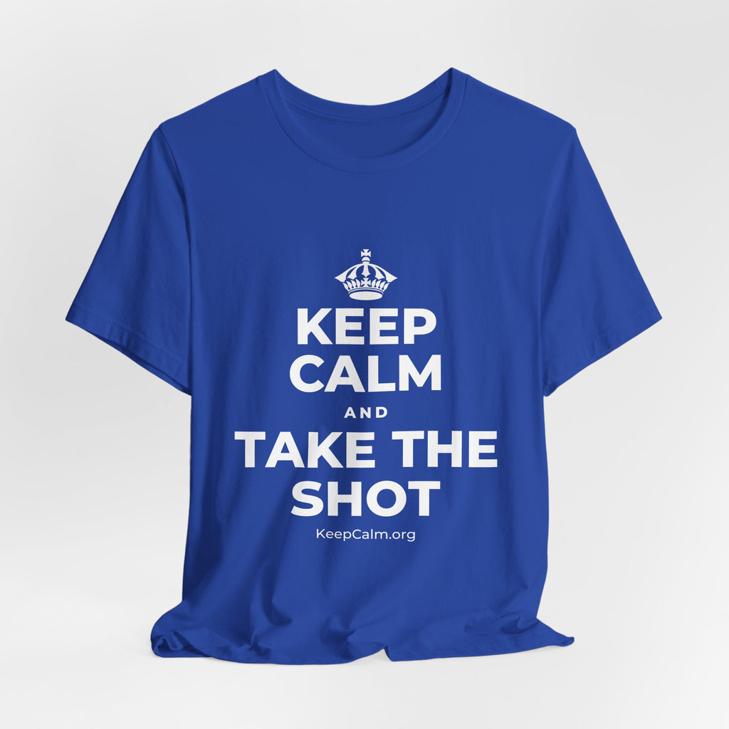 KEEP CALM AND TAKE THE SHOT T-Shirt (Soft Cream–Heather Mauve)