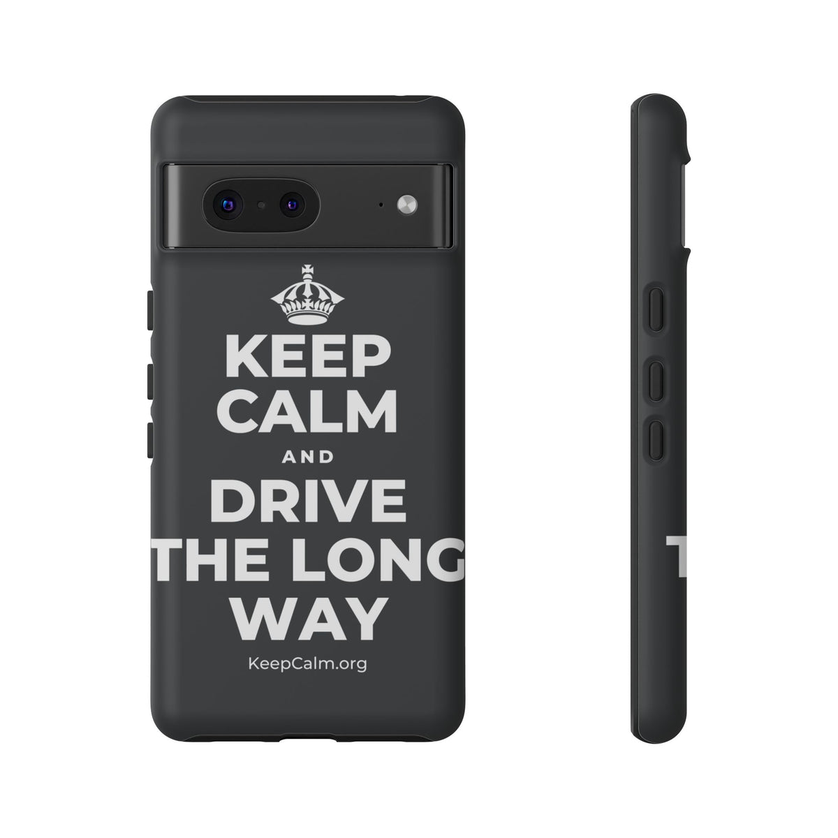 KEEP CALM AND DRIVE THE LONG WAY Phone Case (Dark)