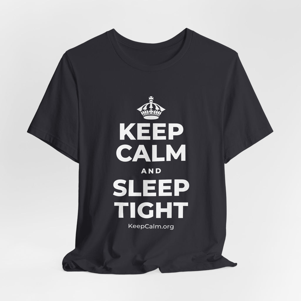 KEEP CALM AND SLEEP TIGHT T-Shirt (Baby Blue–Silver)
