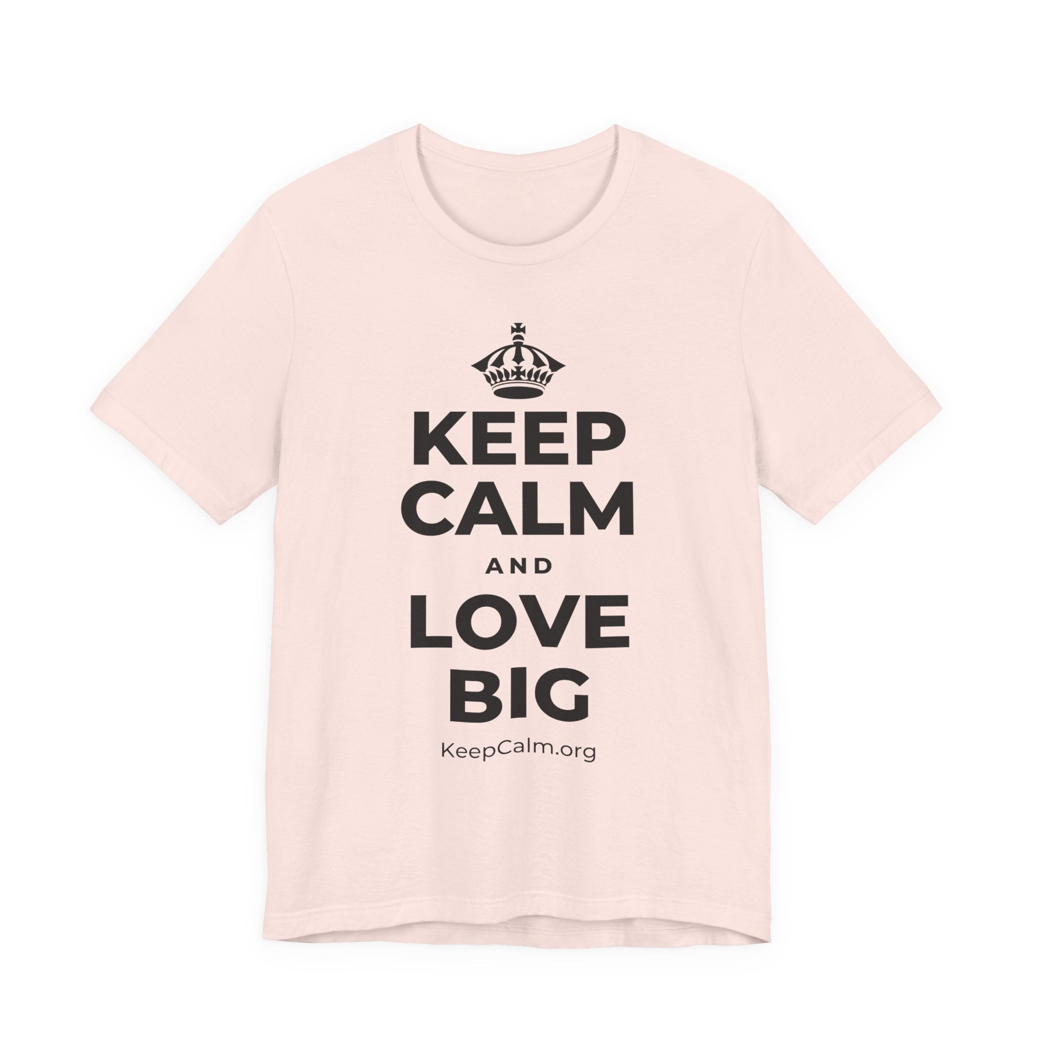 KEEP CALM AND LOVE BIG T-Shirt (Soft Cream–Heather Mauve)